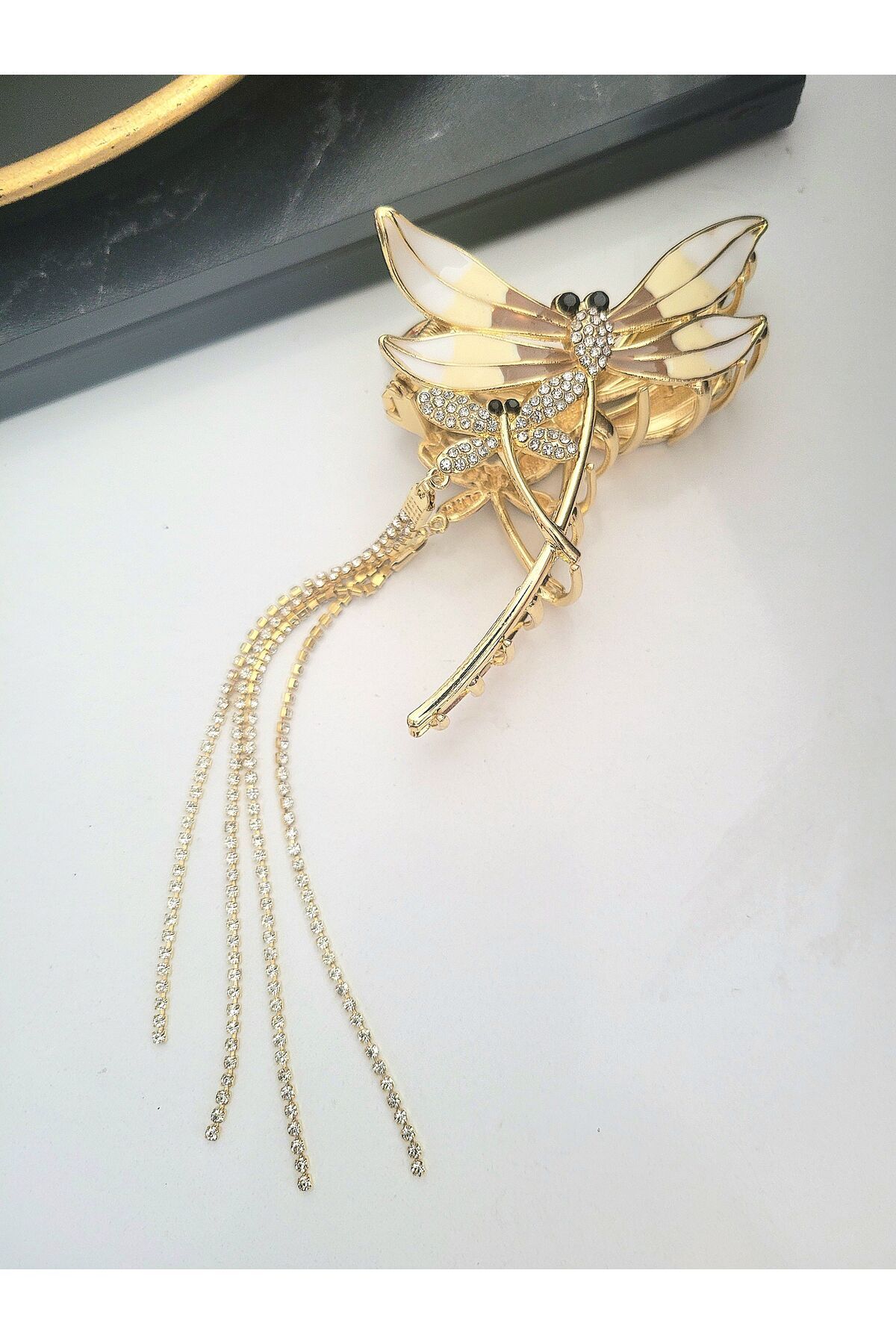 GÜLPEŞE Büyük Boy Gold Metal Mandal Toka Yusufçuk Saç Pençesi Glpş-3110