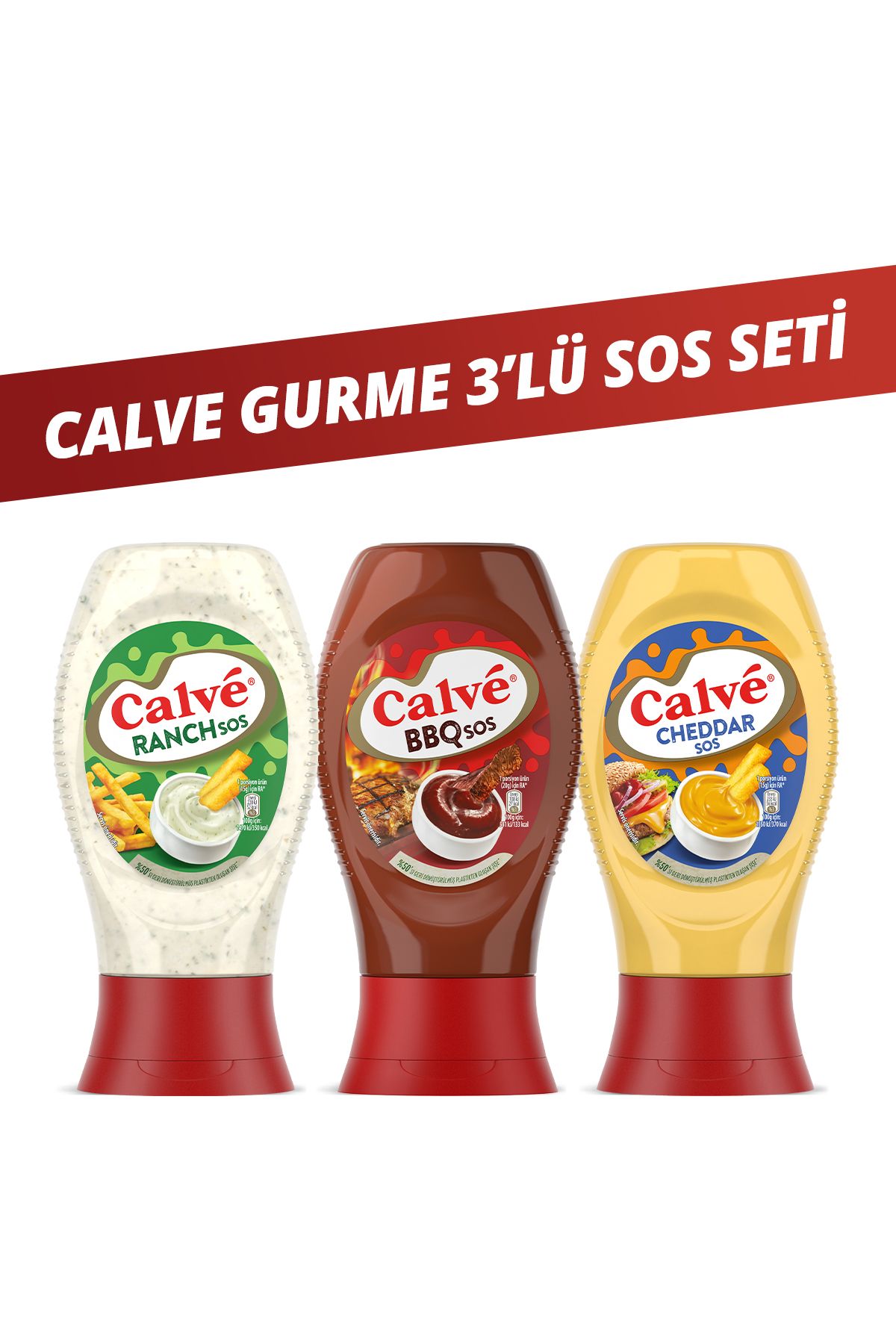 Calve Sos Çeşitleri Ranch Sos 245 G Barbekü Sos 290 G Cheddar Sos 240 G