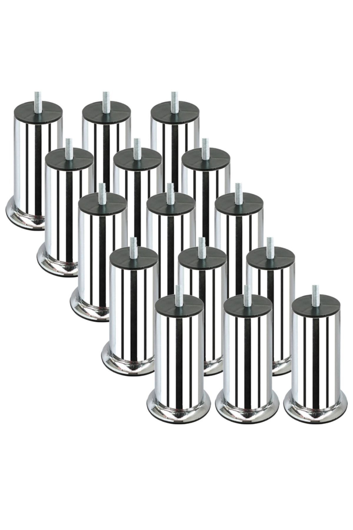 Adem Koç 12 Cm Baza Ayağı Koltuk Ayağı Kanepe Ayağı Civatalı 3/8" (kalın Diş) (16 Adet)