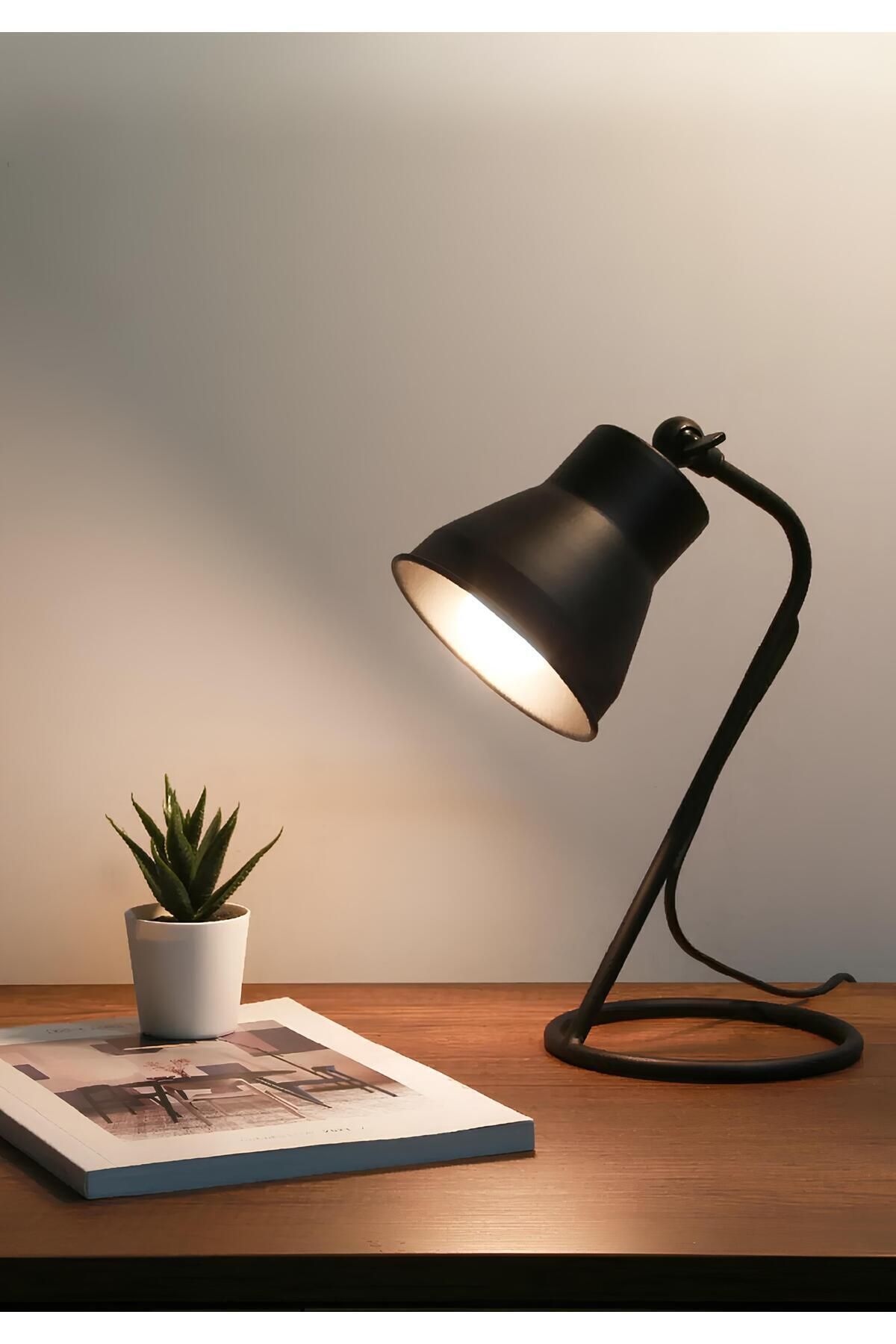 HOMİNG Basic Tasarım Masa Lambası - Siyah Metal Ayd-3031