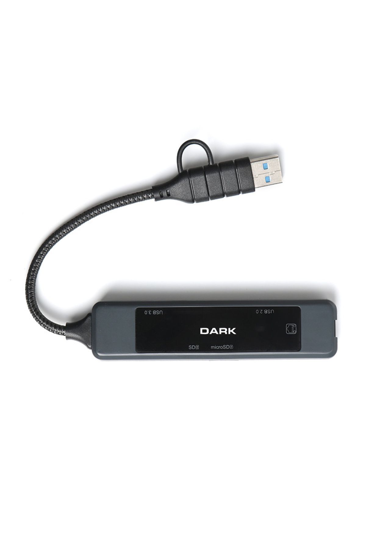 Dark Dk-ac-usb350l Usb-c & Usb-a To 5 Port 2xusb-a, Ethernet, Tf&sd Kart, Usb3.0 Multi Port Hub