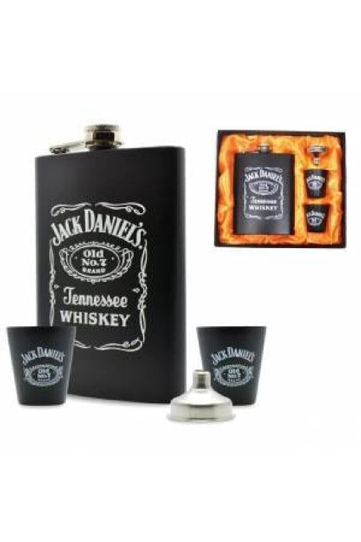 GiralStore Paslanmaz Çelik Jack Matara Shot Bardaklı Viski Içki Alkol Seti