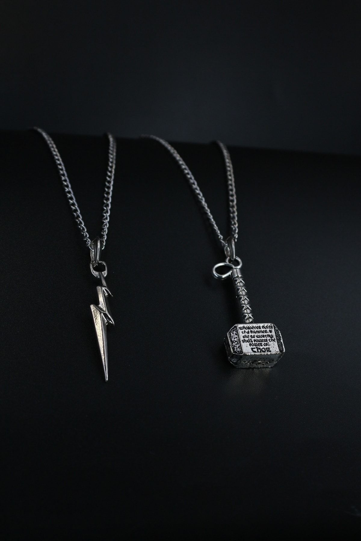 Dukkanka 2'li Şimşek Ve Mjolnir Çekiç Kolye Seti