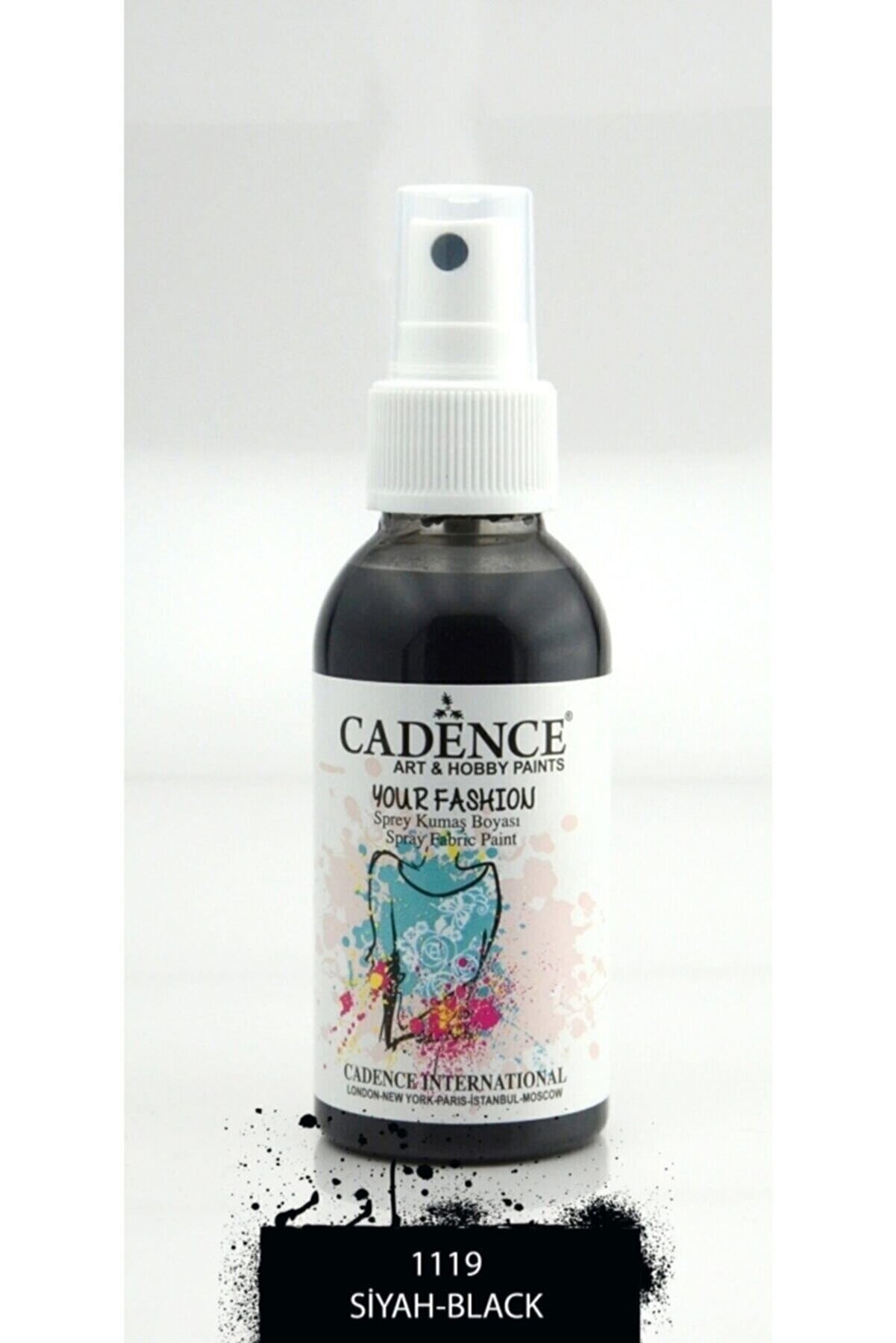 Cadence Siyah Sprey Kumaş Boyası 1119 - Kaliteli Tekstil Boyası
