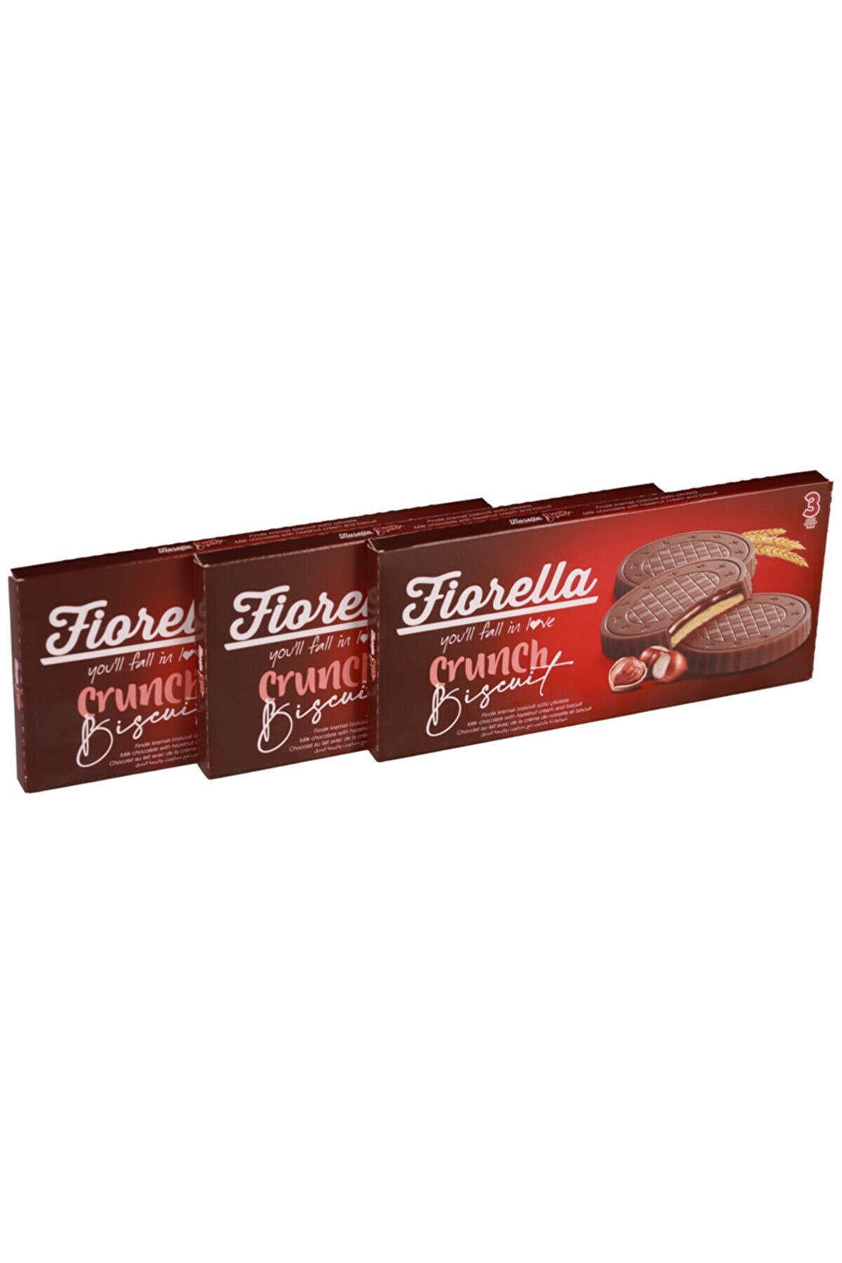 FIORELLA Fındık Kremalı Çikolatalı Bisküvi 22,5 gr 3'lü 3 Paket