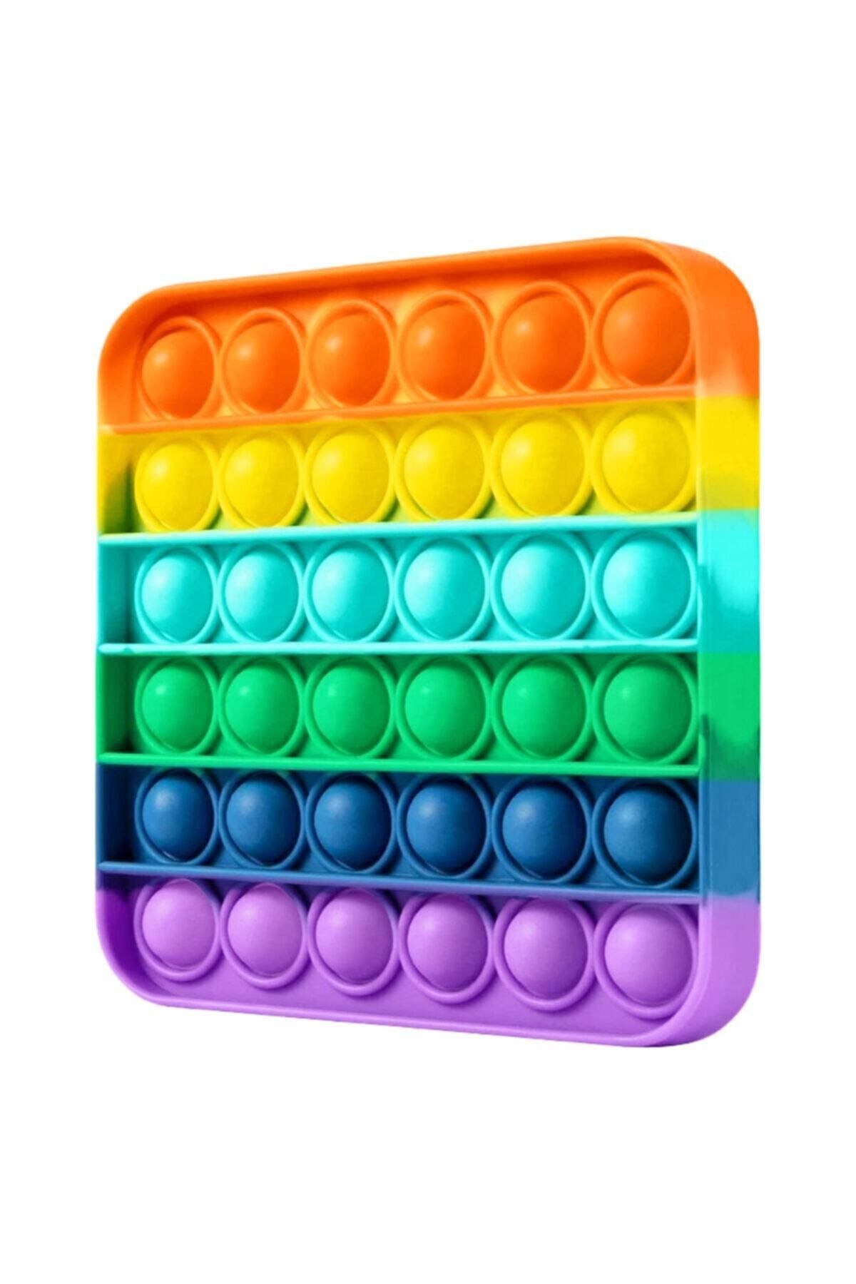 yopigo Özel Pop Duyusal Oyuncak Zihinsel Stres ( Rainbow Renk, Kare )