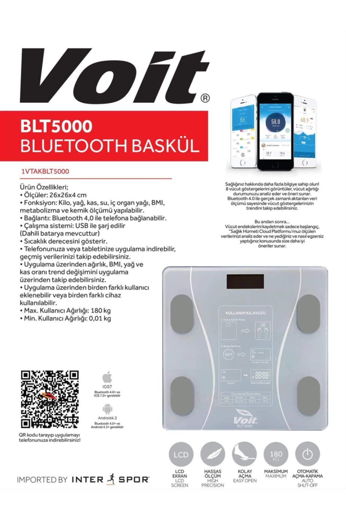 Voit Bluetoothluakıllı Baskül
