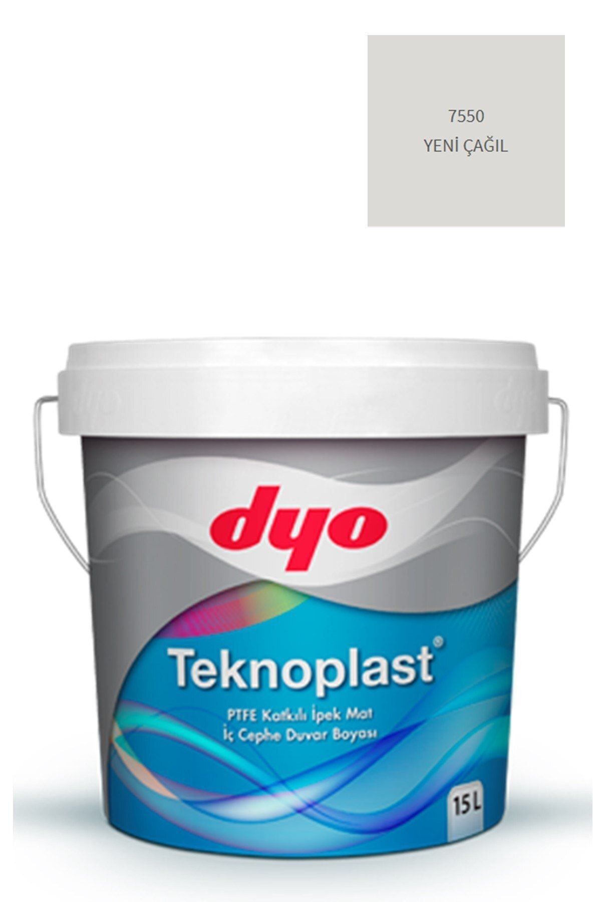Dyo Teknoplast Teflonlu Antibakteriyel Ipek Mat Iç Cephe Duvar Boyası 7550 Yeni Çağıl 15 Lt