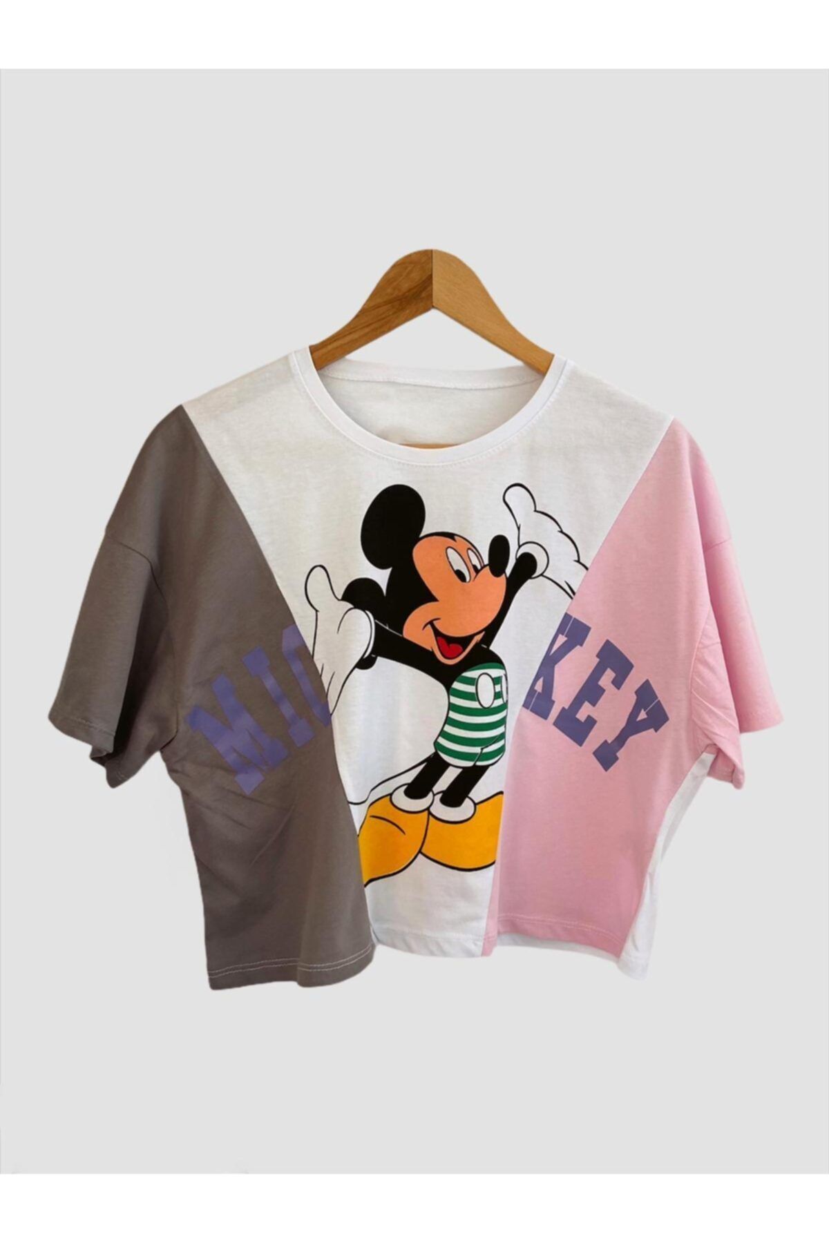Mickey Mouse Baskılı Oversize Tişört