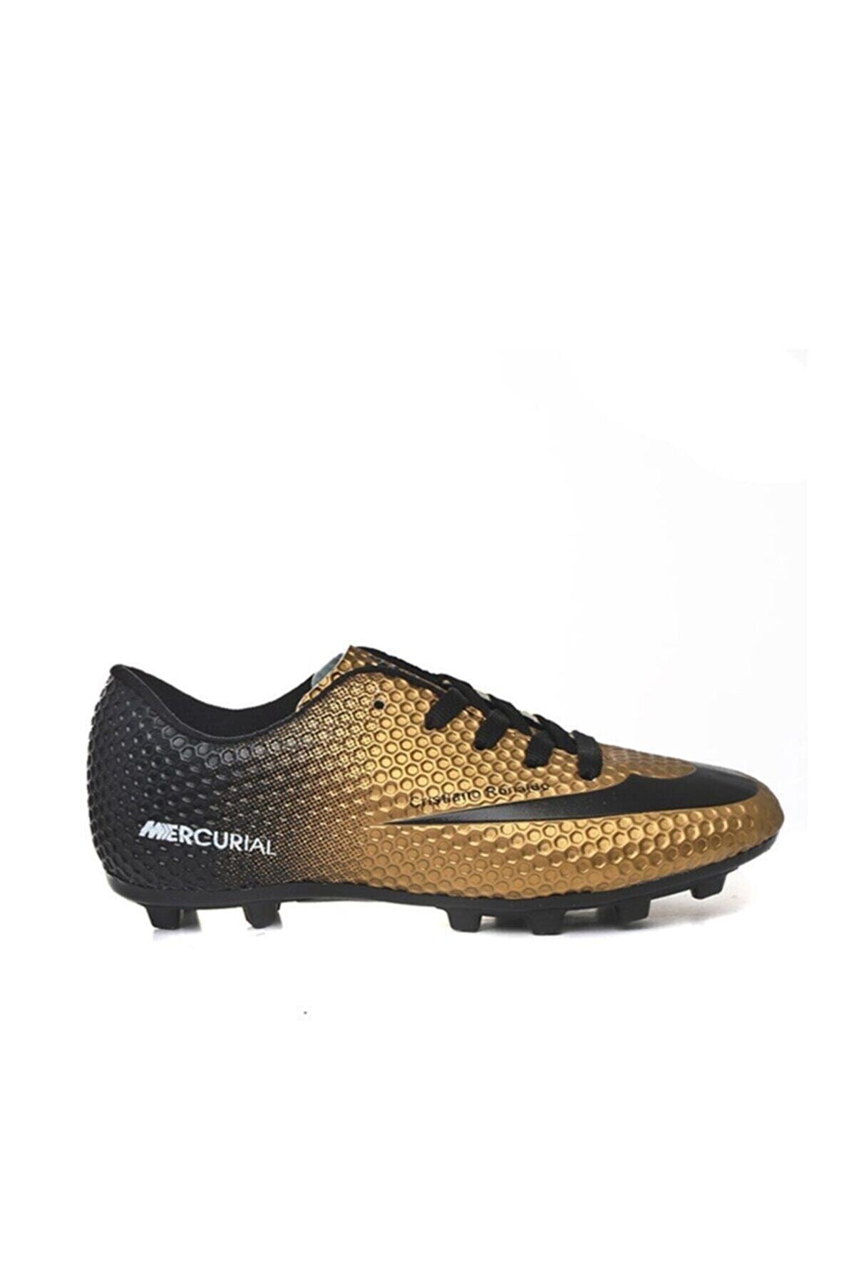 Walked Altın Yaldız Siyah Krampon Futbol Ayakkabı