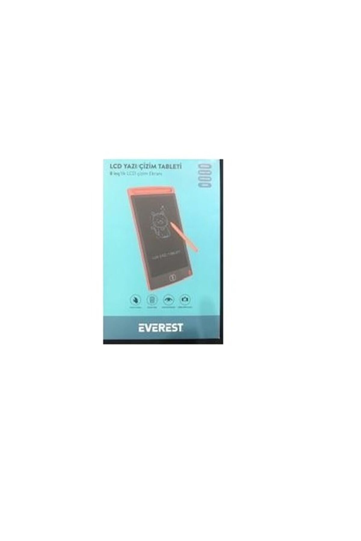 Everest Ev-dy100 8,5" Kırmızı Tek Tuşla Sil Dijital Yazı Tahtası Yazı Alanı 125x175mm Lcd Yazı Çizim Tableti