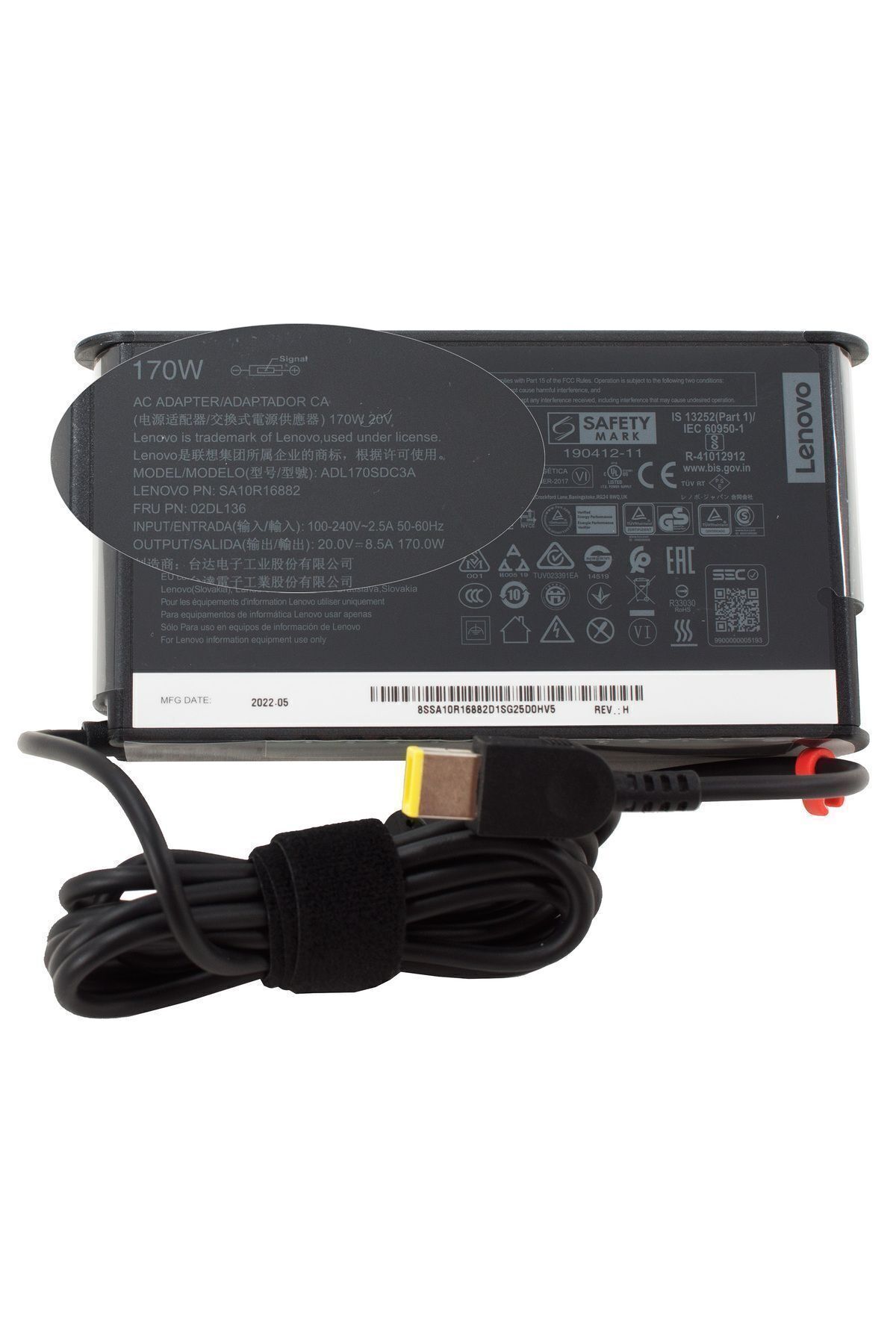 LENOVO Adaptör 170W Çıkış 20V 8.5A Kare Bağlantı Noktası ADL170SDC3A