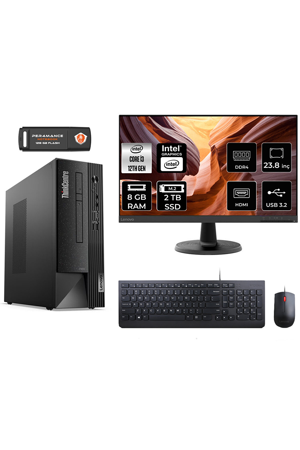 Neo 50S AE02VTXS004 i3 12100 8GB RAM 2TB SSD 23.8