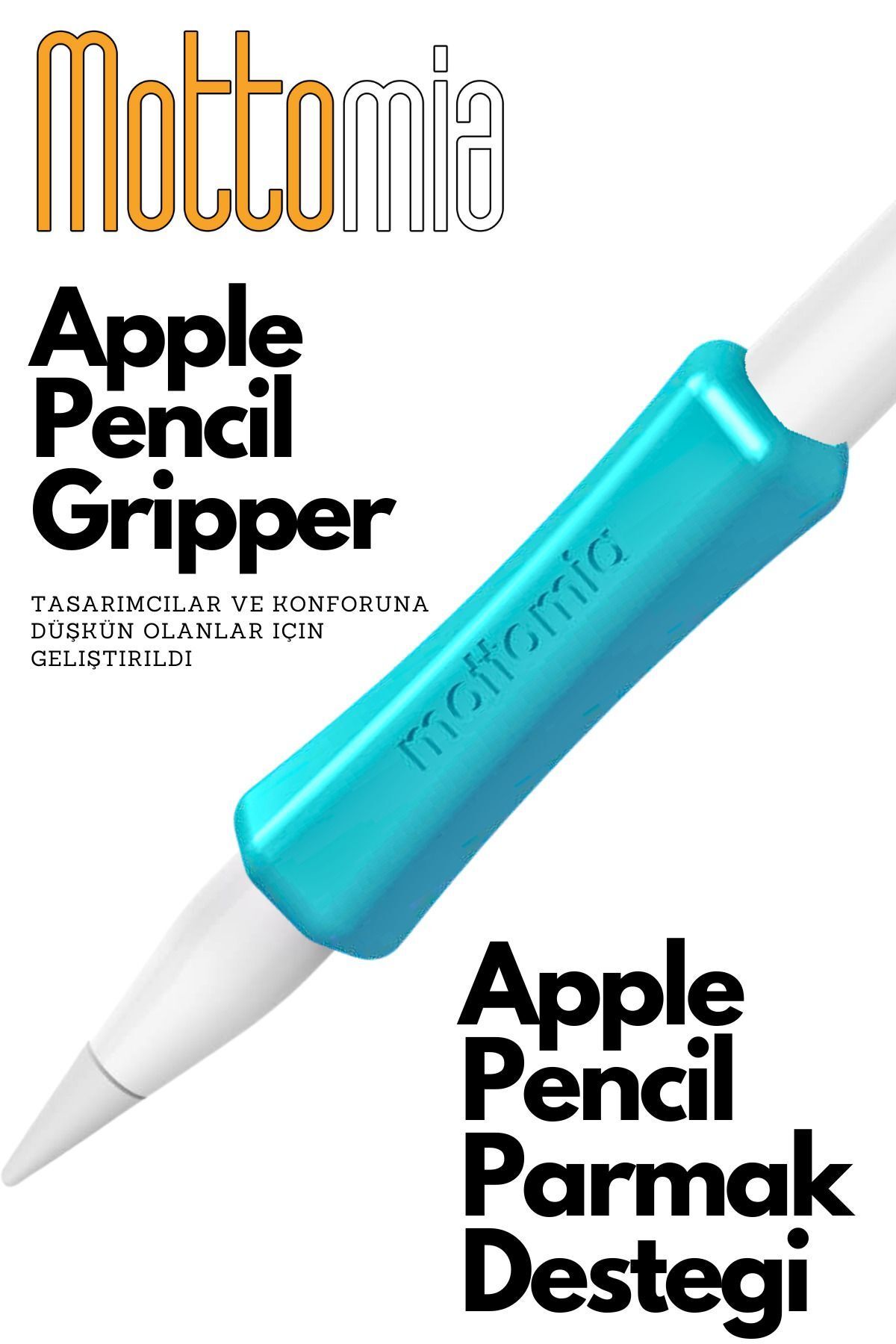 mottomia Ipad Premium Silikon Turkuaz Gripper Tablet Kalemi Parmak Desteği, Apple Pencil, Pencil 2 Ve Pro