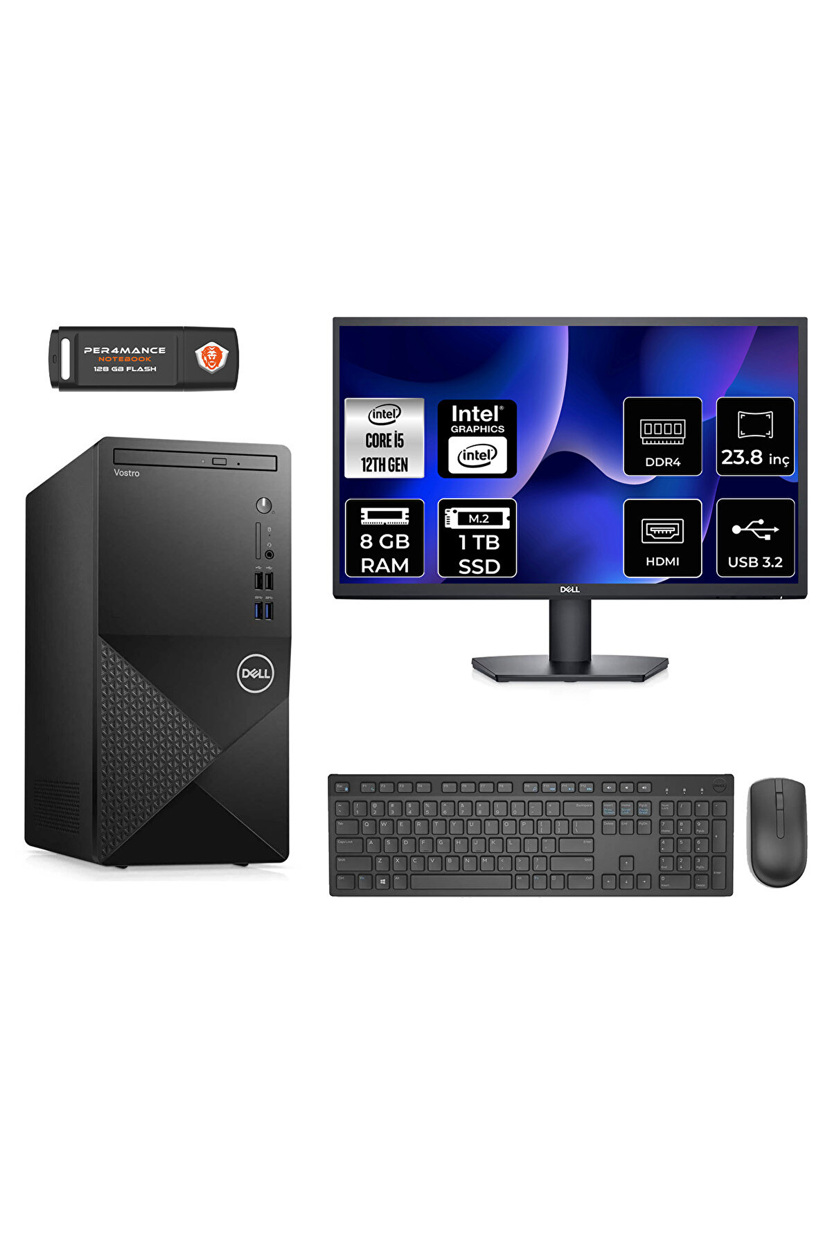 VOSTRO 3910 AE3910S003 i5 12400 8GB RAM 1TB SSD 23.8