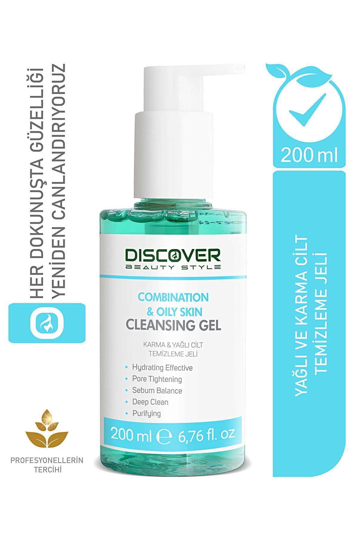 Discover Beauty Style Yağlı Ve Karma Ciltler Için Gözenek Sıkılaştırıcı Salisilik Asit Yüz Temizleme Jeli 200 ml