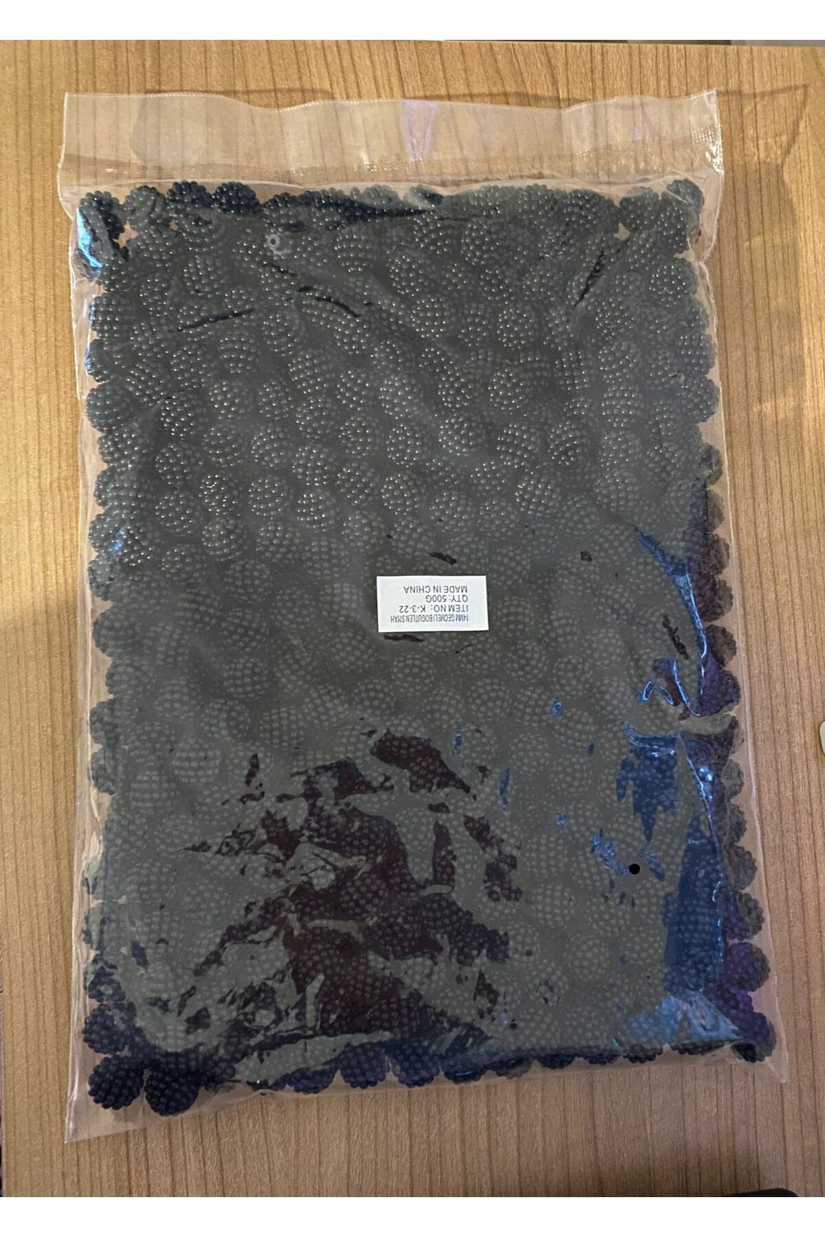 312 KONSEPT 14 Mm Geçmeli Siyah Böğürtlen Boncuk 1 Paket 500 gram