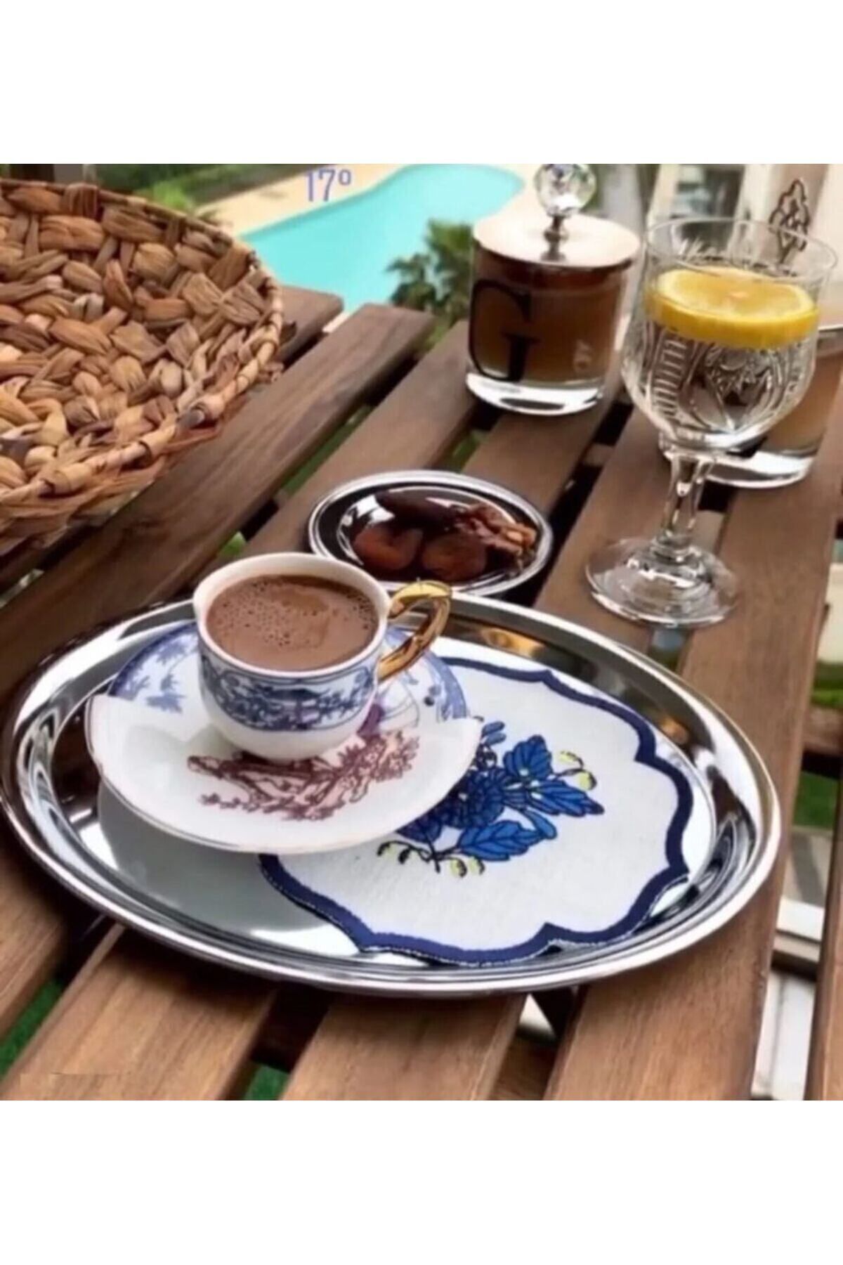WORKPASAJ 6 Lı Çelik Kahve Sunum Tepsisi Tek Kişilik