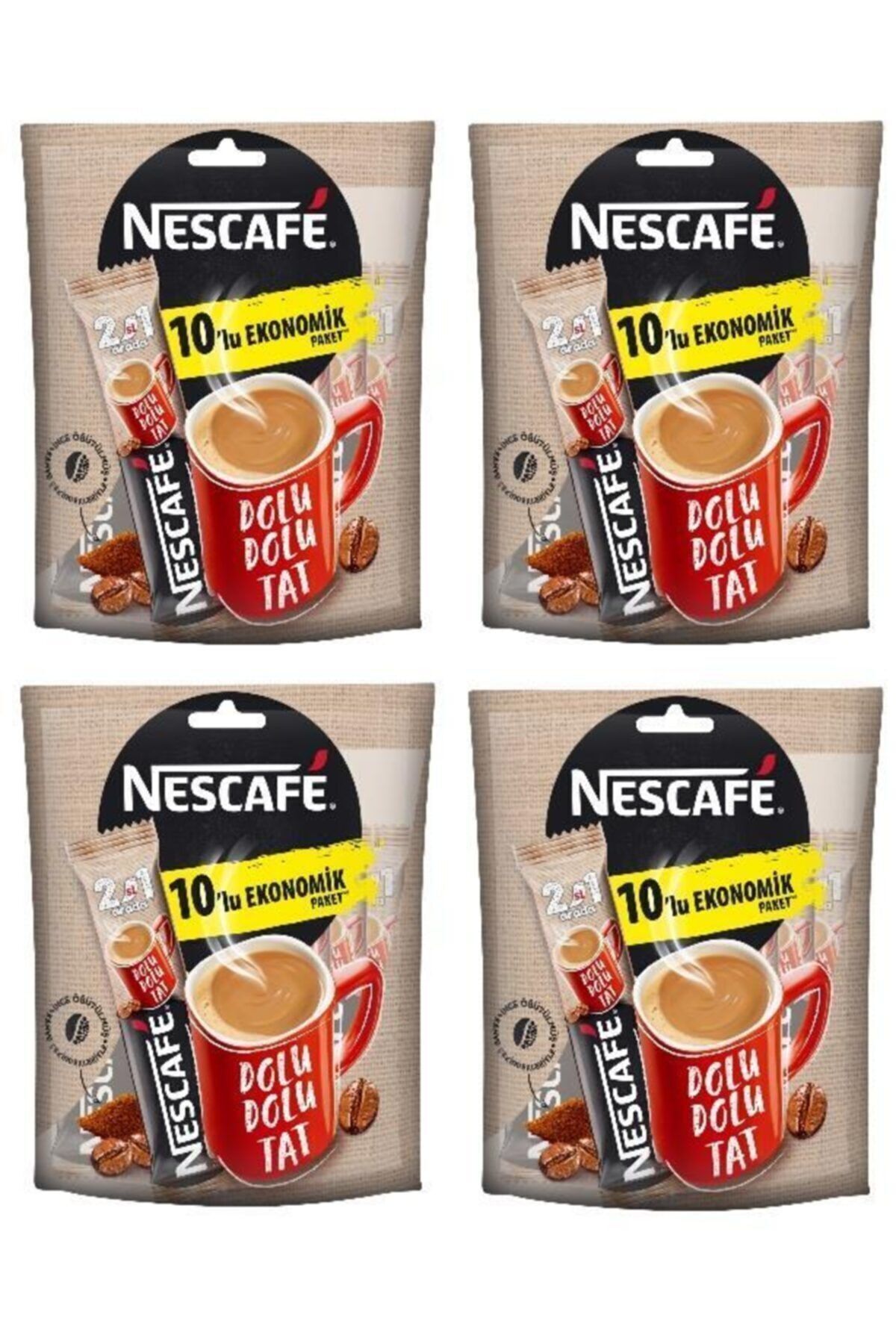 Nescafe Nestle 2si 1 Arada 10'lu Ekonomik Paket X 4 Adet