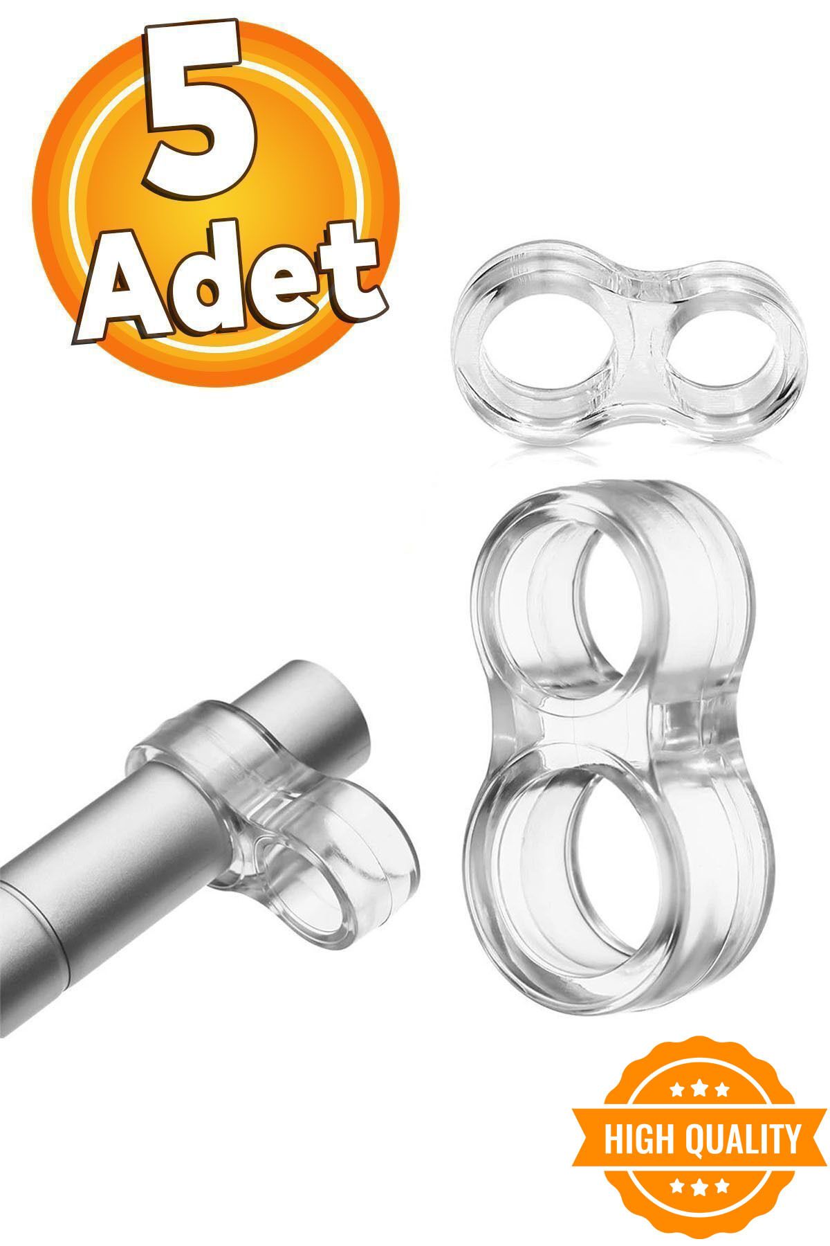 Badem10 Şeffaf Silikon Plastik Kapı Kolu Tutucu Tutacağı Durdurucu Pencere Tamponu Stoperi (5 ADET)