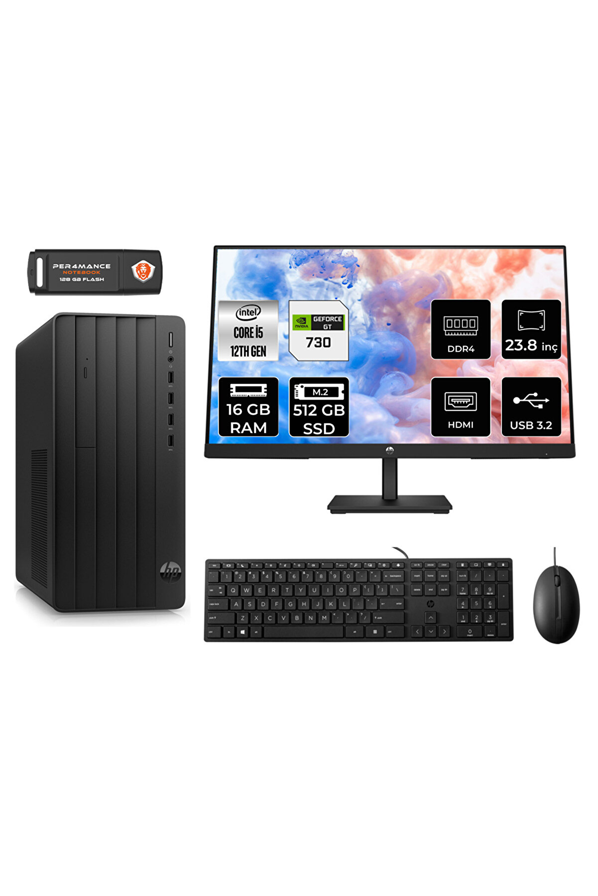 PRO TOWER 290 G9 AE6D3A5EAS312 i5 12500 16GB RAM 512GB SSD GT730 4GB 23.8