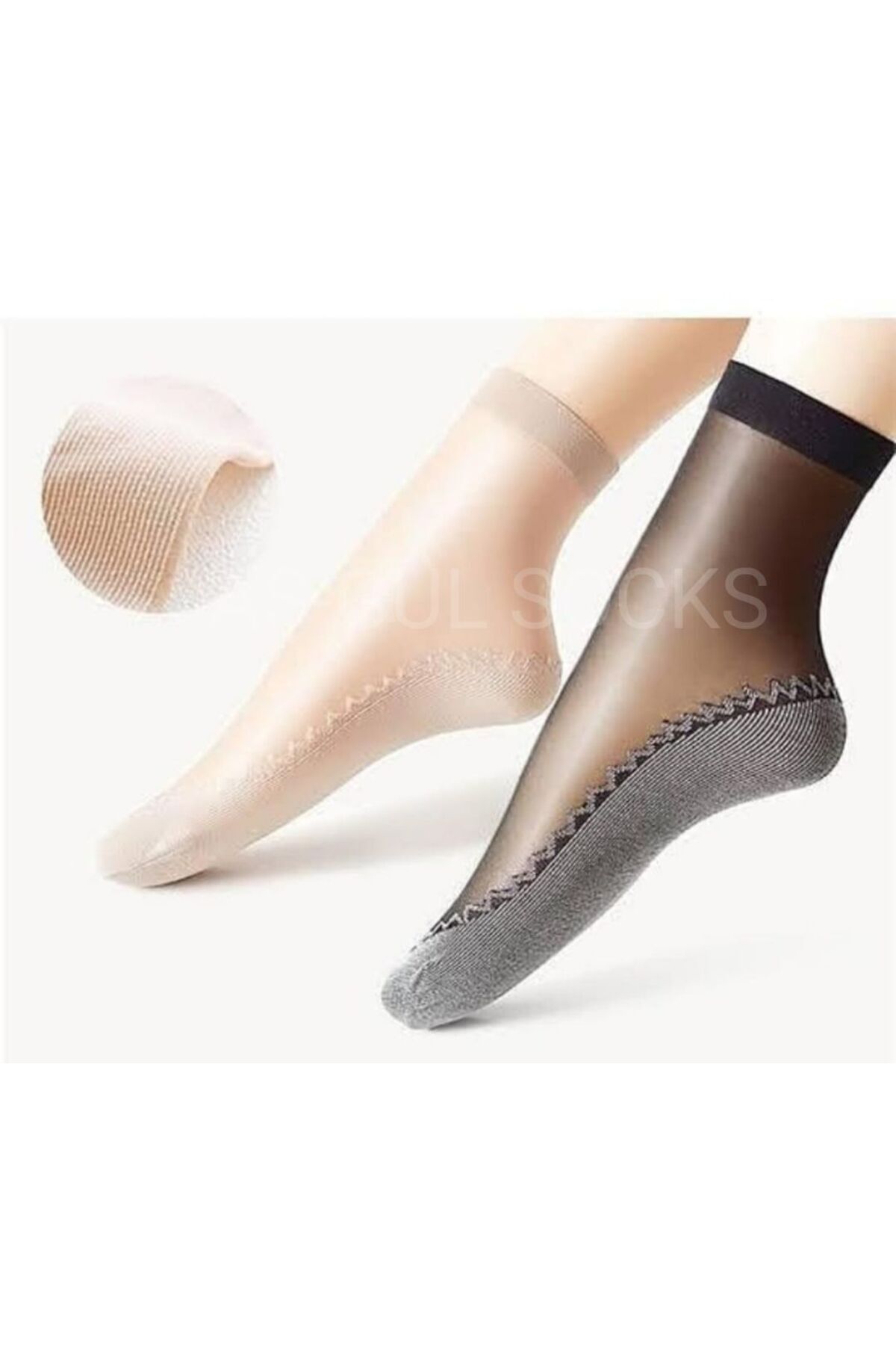 ASGÜL SOCKS Fit 15 Pamuk tabanlı ince tül çorap seti 12 çift