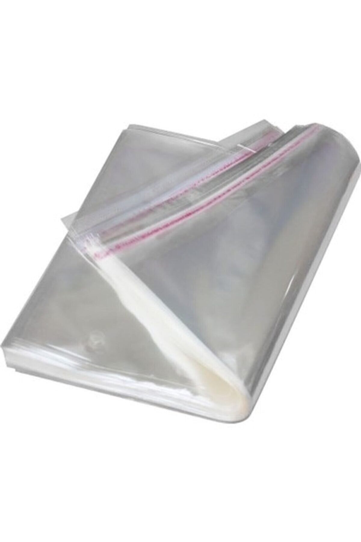 BossPack Şeffaf Bantlı (50x70 Cm) Yumuşak Naylon Poşet (10 Adet) - Yumuşak Bantlı Poşet