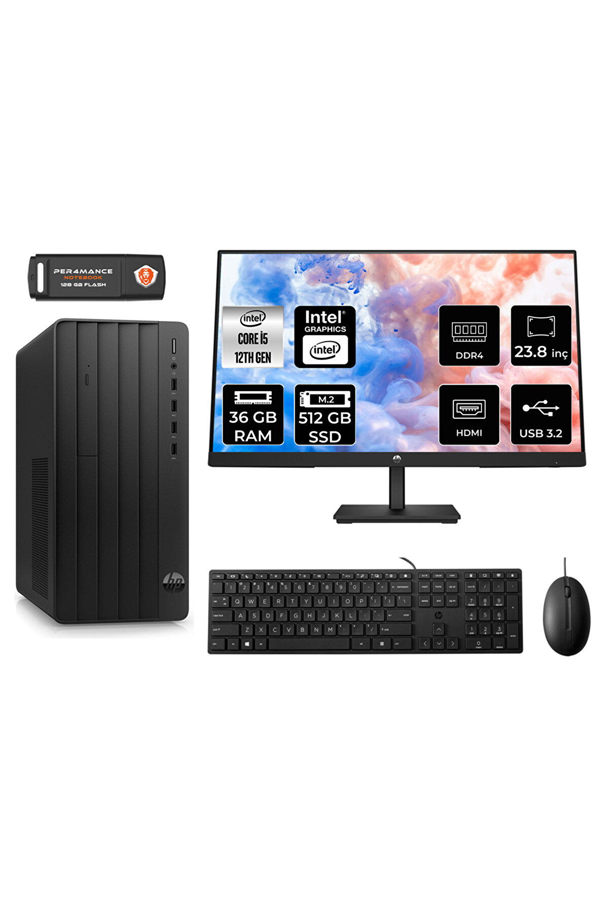 PRO TOWER 290 G9 AE6D3A5EAS032 i5 12500 36GB RAM 512GB SSD 23.8