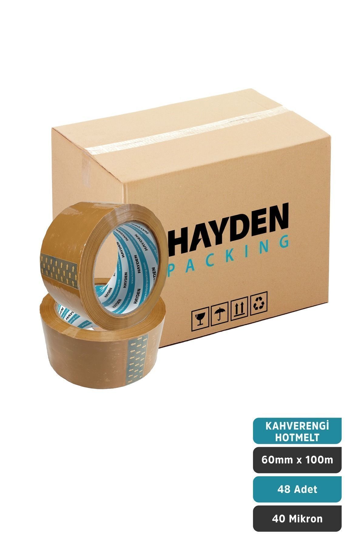 HAYDEN PACKING Kahve Hotmelt Koli Bandı 66mmx100mt (48 ADET)