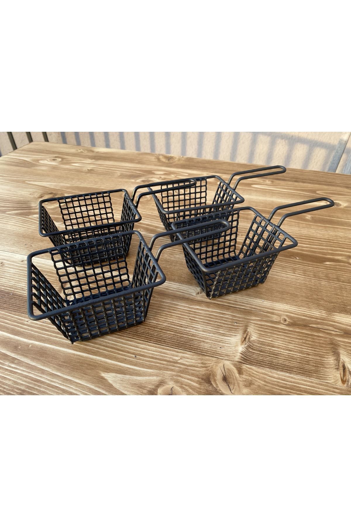 Yavuz Metal Metal Patates Ve Atıştırmalık Sunum Sepeti 4 Adet