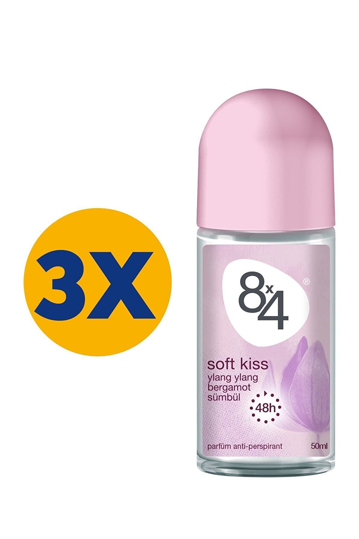 8x4 Soft Kiss Kadın Roll-on 50 ml X 3 Adet