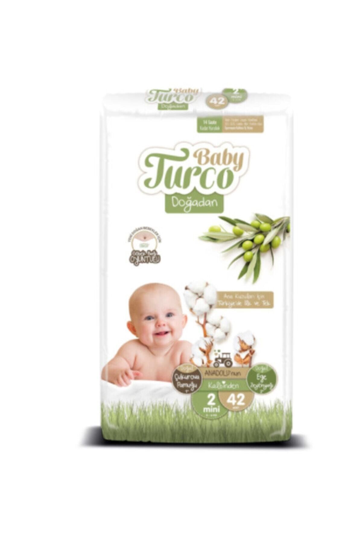 Baby Turco Bebek Bezi Doğadan Beden:2 (3-6kg) Mini (göbek Bağı Oyuntulu) 42 Adet Jumbo Paket