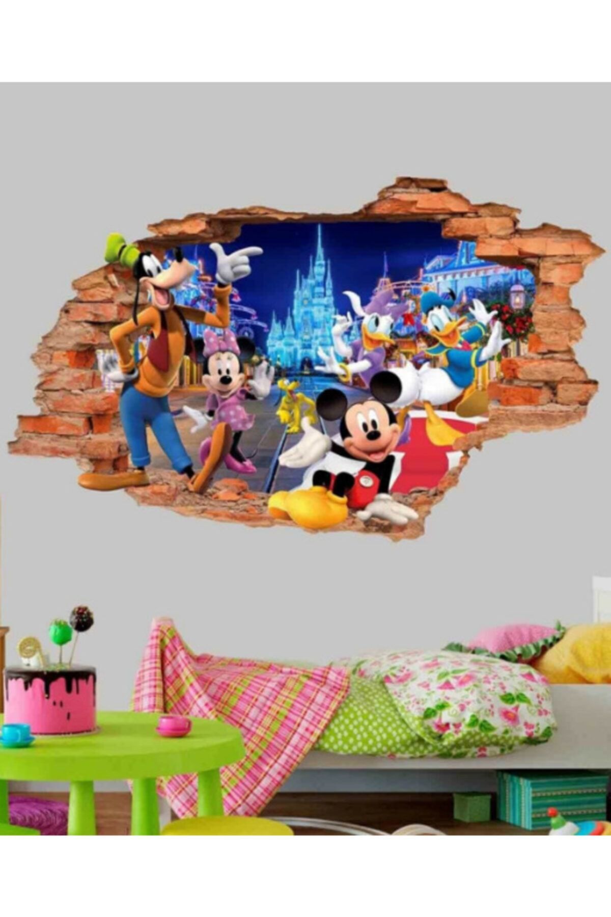 cosy home gift Mickey Minnie Mouse 3d Görünüm Duvar Sticker Pvc