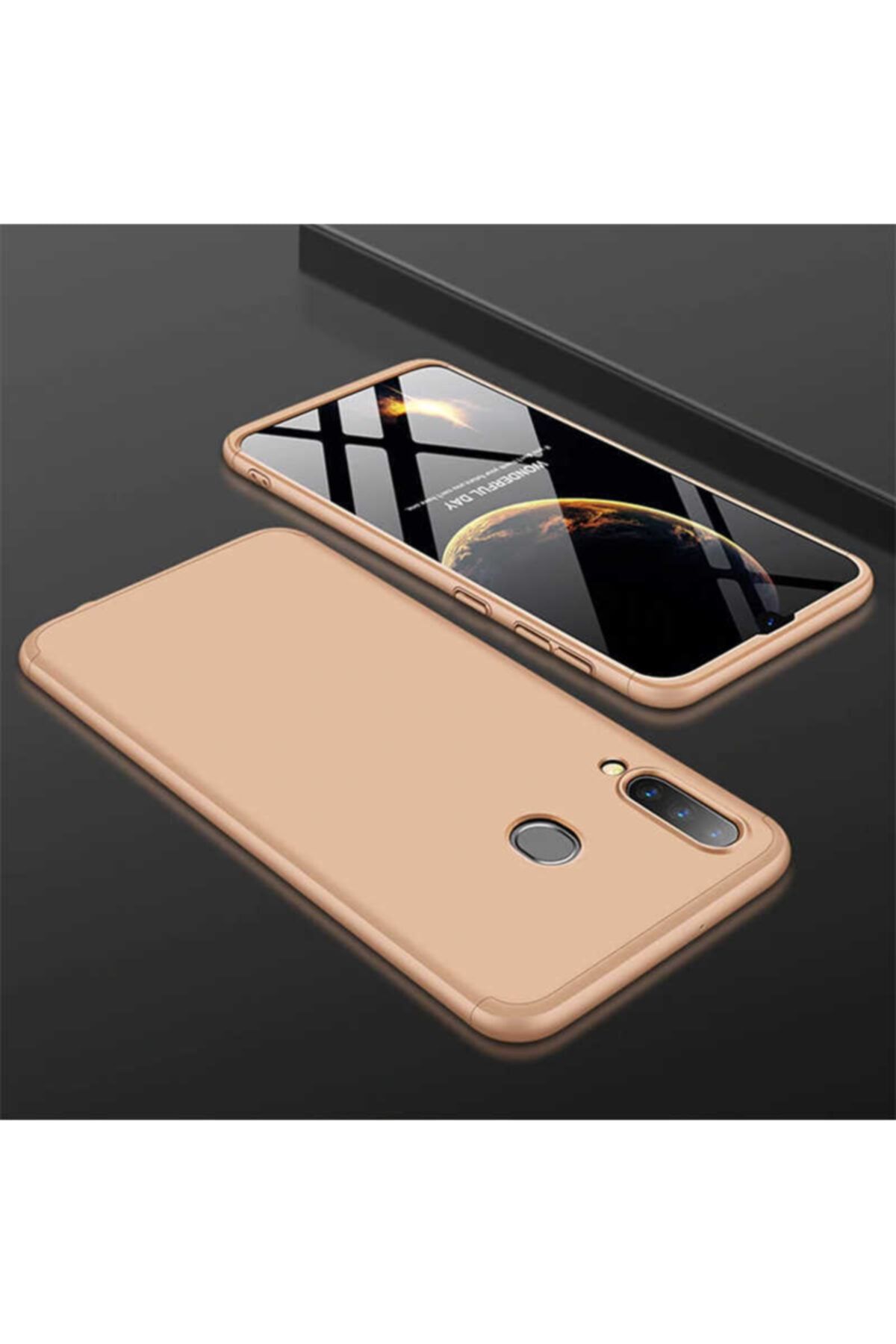 Nezih Case Samsung Galaxy A70 Uyumlu Tam Koruma Sert Silikon Kılıf (ULTRA İNCE) Gold