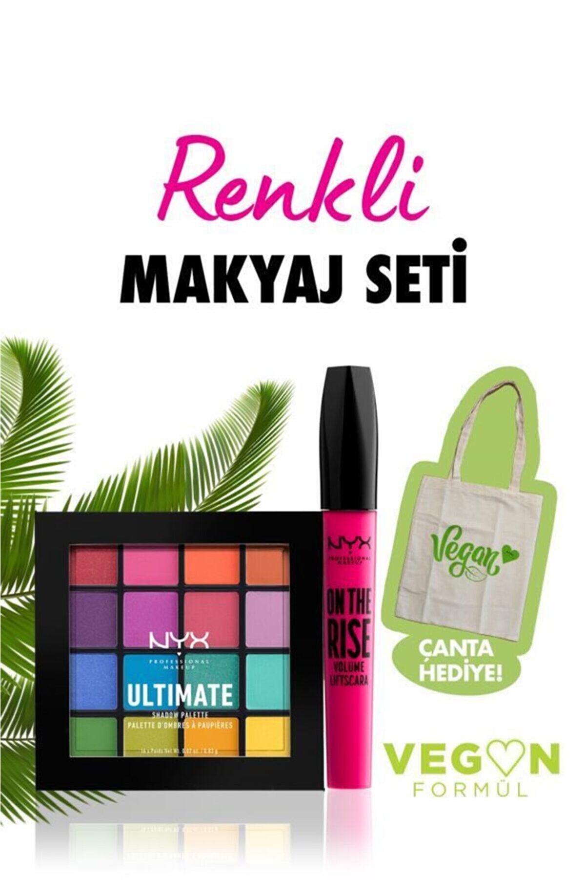 NYX Professional Makeup Vegan Renkli Makyaj Seti & Çanta Hediyeli