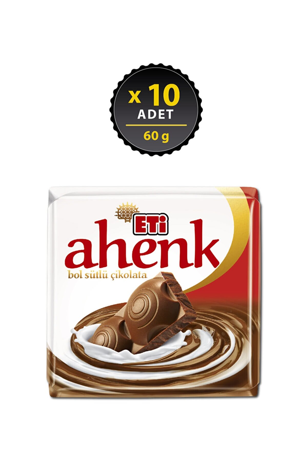 Eti Ahenk Bol Sütlü Çikolata 60 g x 10 Adet