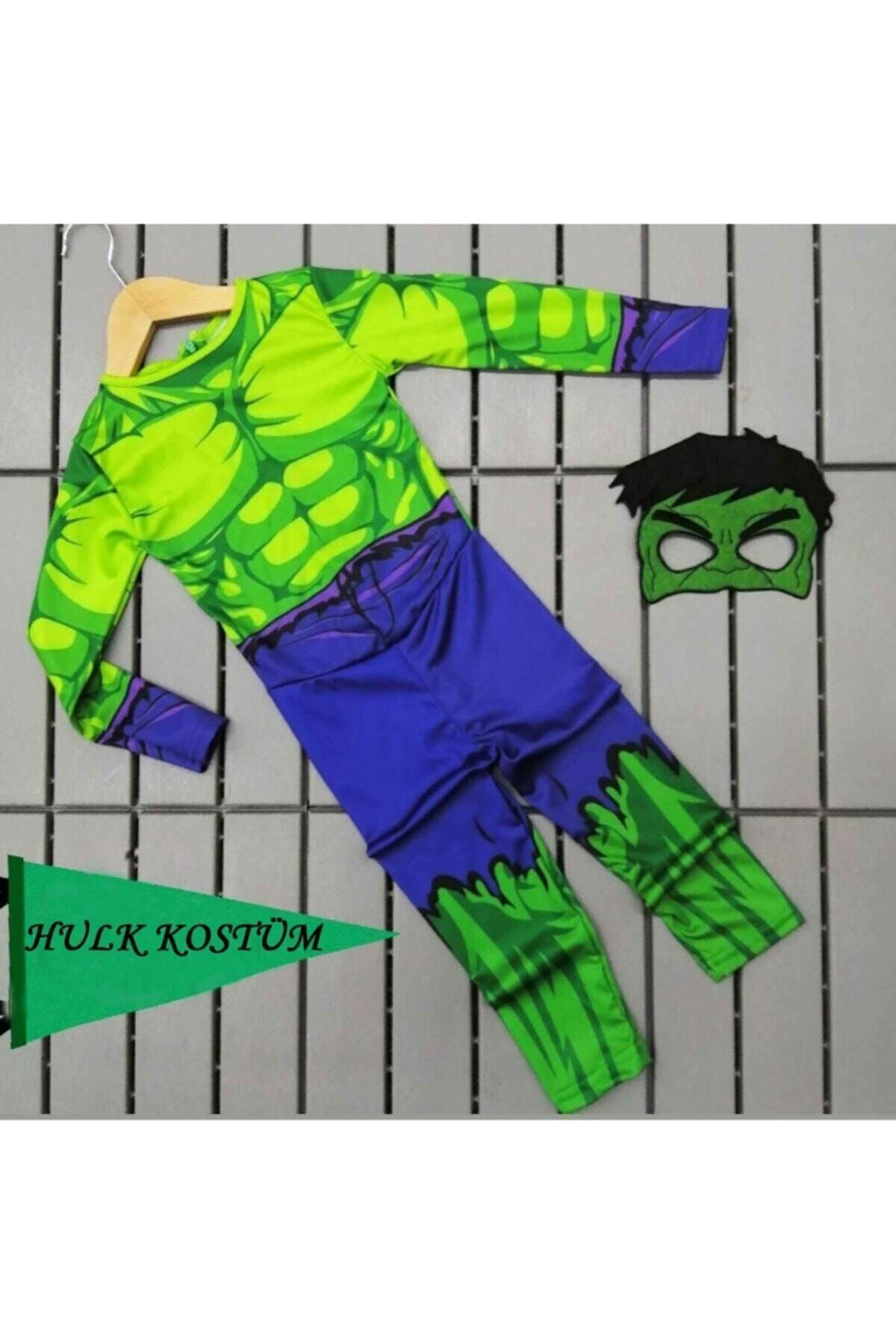 Zeki Karga Maskeli 5-6 Yaş Hulk Çocuk Kostümü