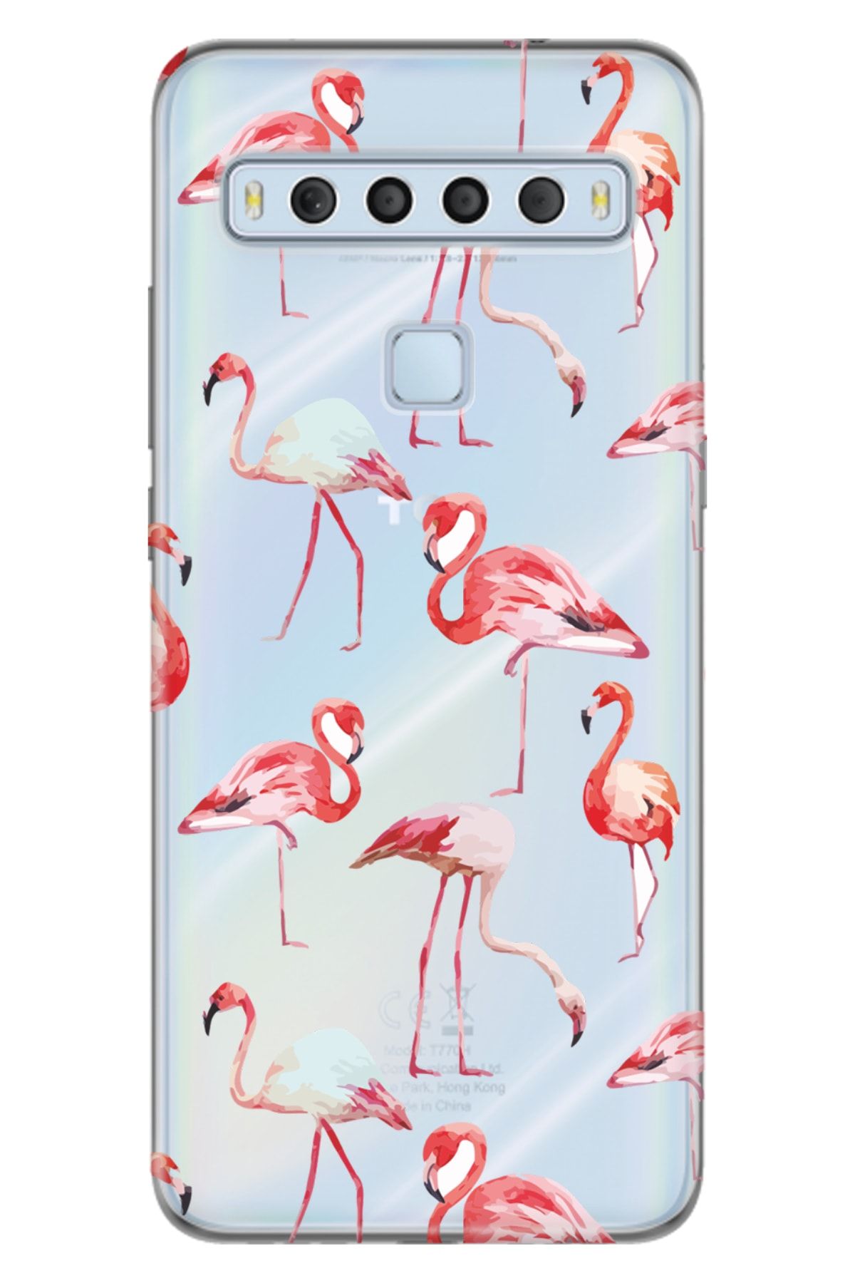 TCL 10l Uyumlu Kılıf Pure Modern Desenli Silikon Flamingo