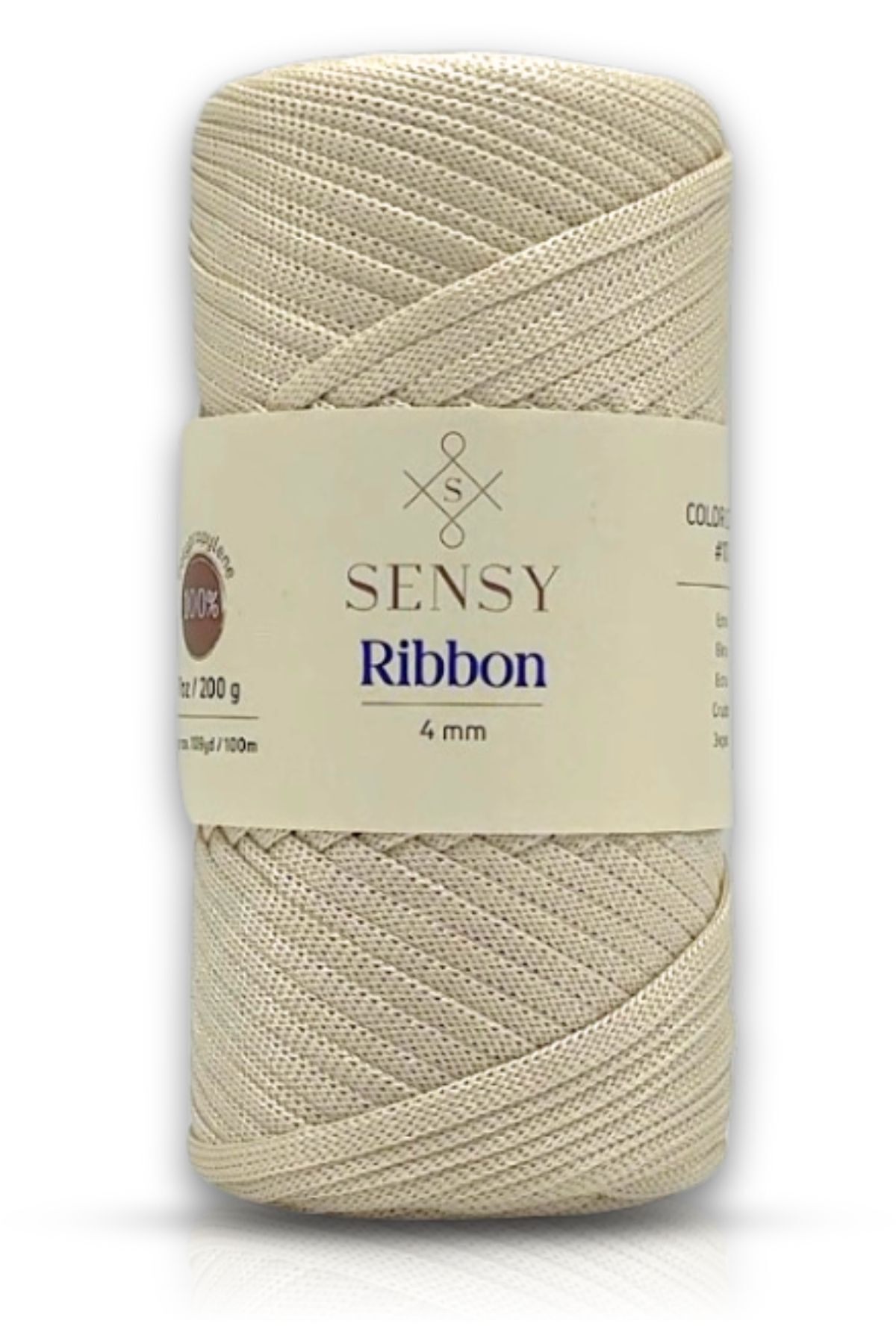 SENSY Premium Ribbon Polyester Ip 200 gr Polyester Ribbon Makrome Ipi Ekru