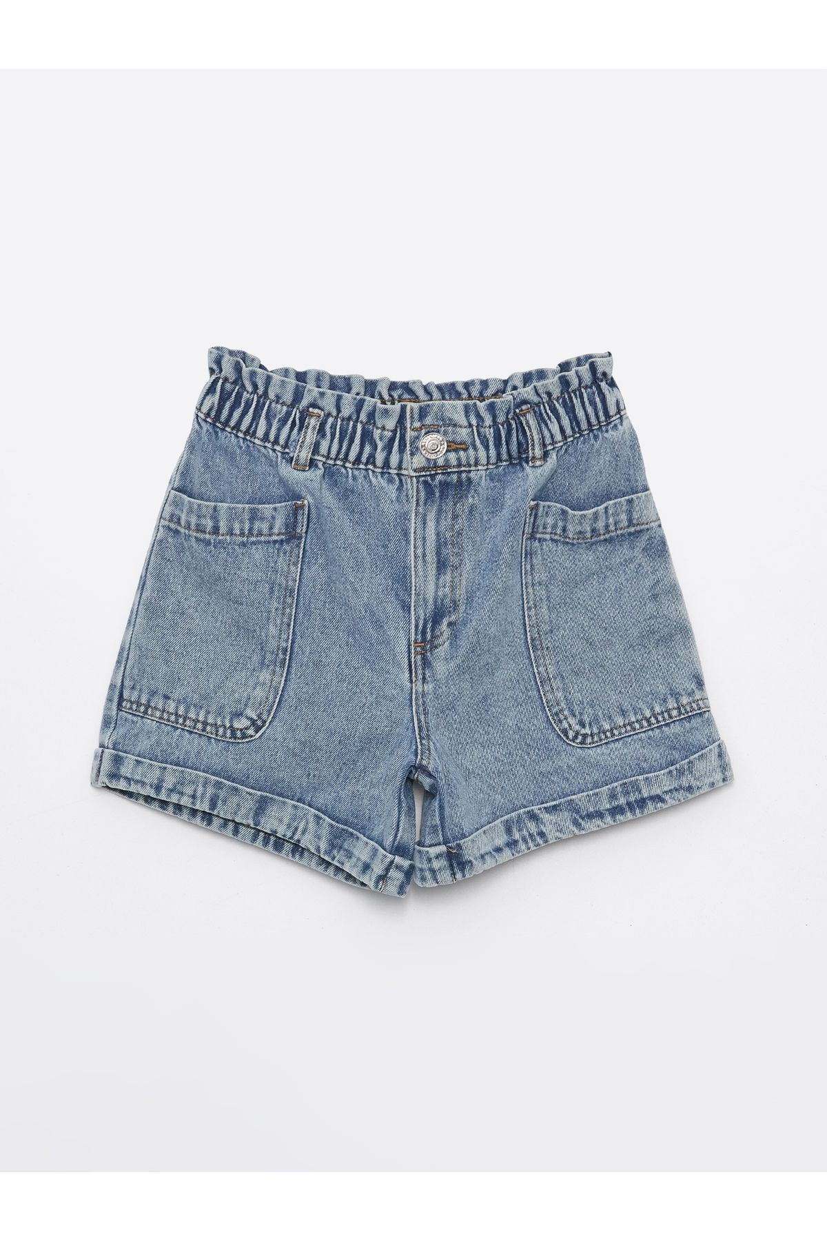 LC Waikiki Beli Lastikli Kız Çocuk Jean Şort