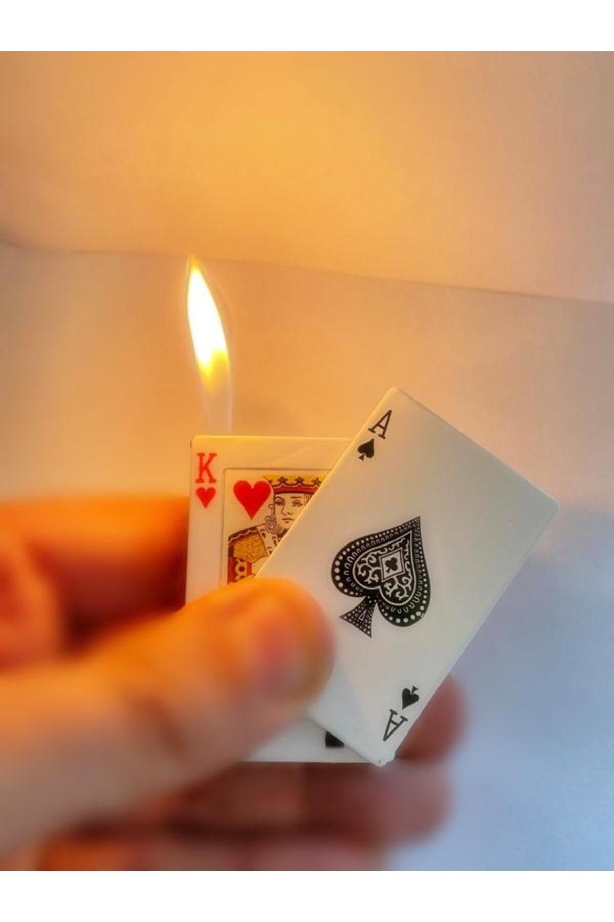 İNDİRİM CENTER Yeni Trend As-papaz Iskambil Kartları Temalı Gazlı Metal Poker Şaka Çakmak