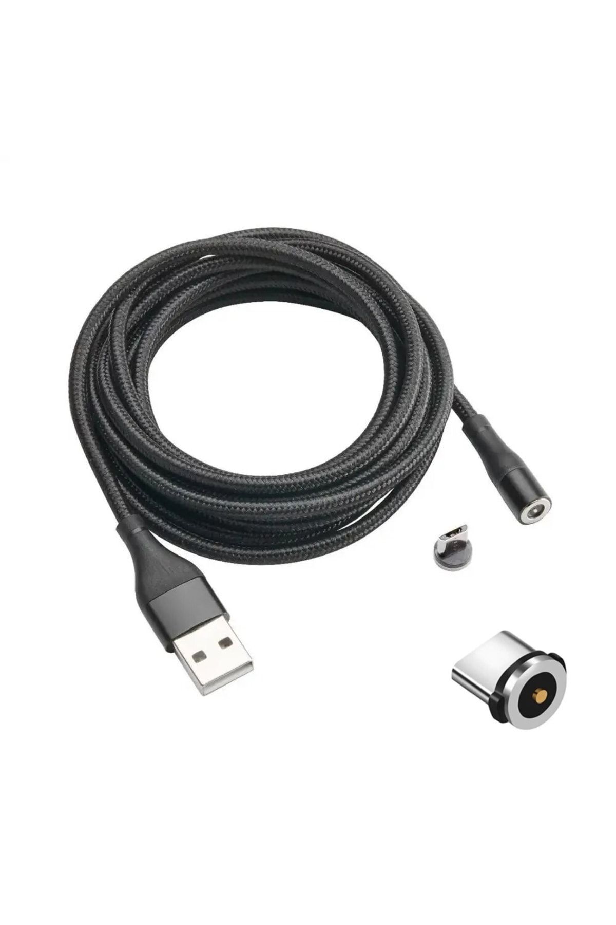 ZUIDID Manyetik Mıknatıslı Işıklı Ultra Lüx Hasır Kablo Magnet Şarj Kablosu Iphone /typec/ Micro (tek Uc)