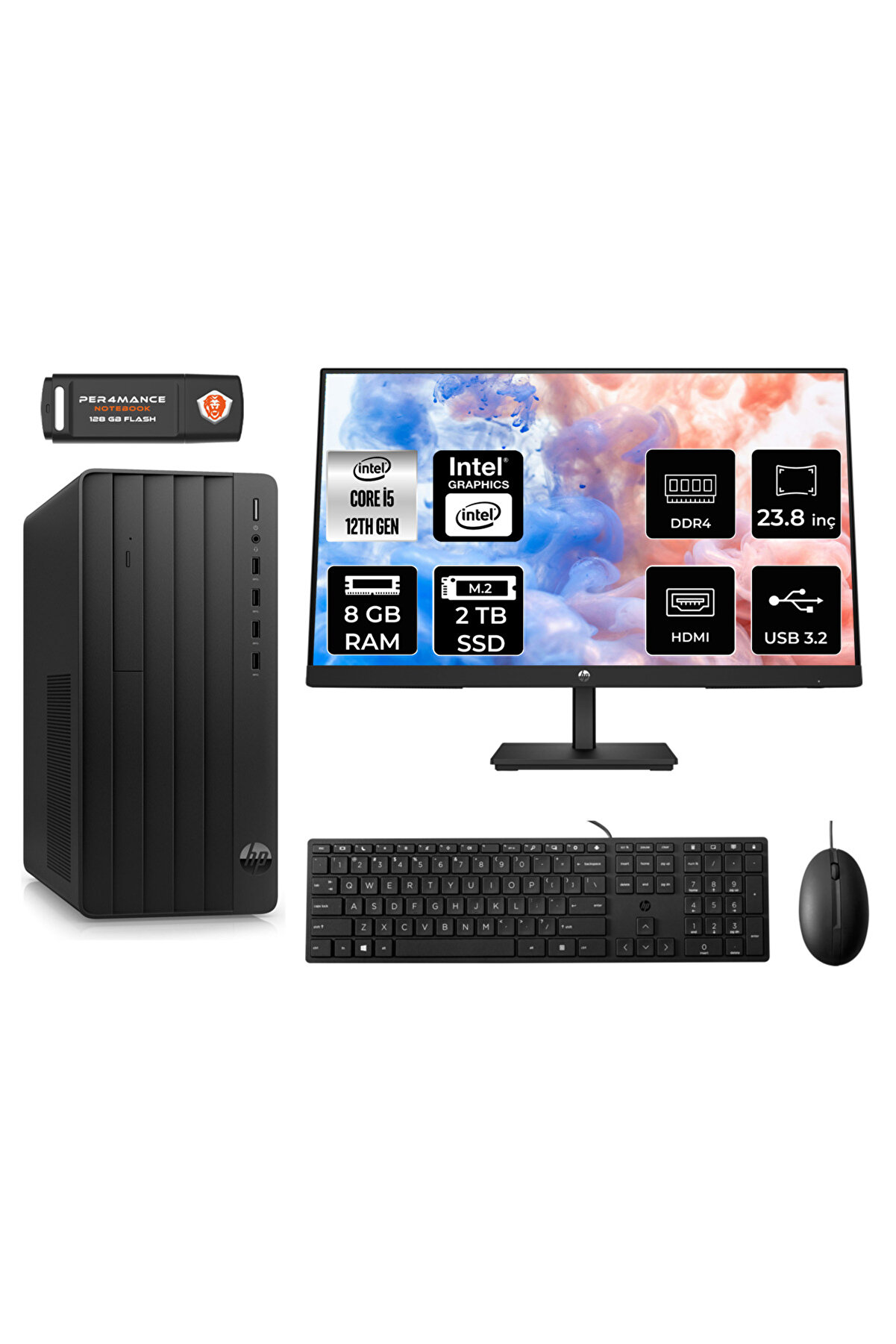 PRO TOWER 290 G9 AE6D3A5EAS004 i5 12500 8GB RAM 2TB SSD 23.8