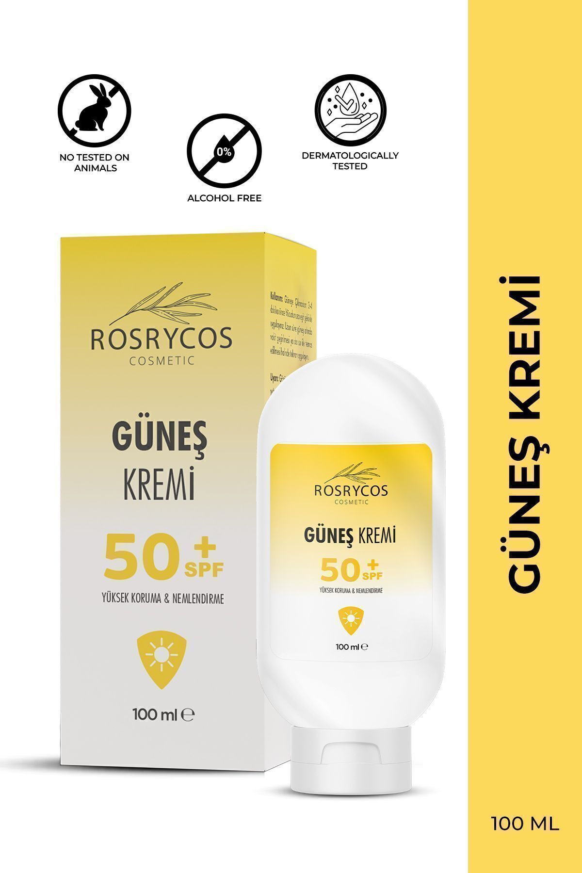 ROSRYCOS Güneş Kremi 50spf / Güçlü Nemlendirme Ve Yüksek Koruma