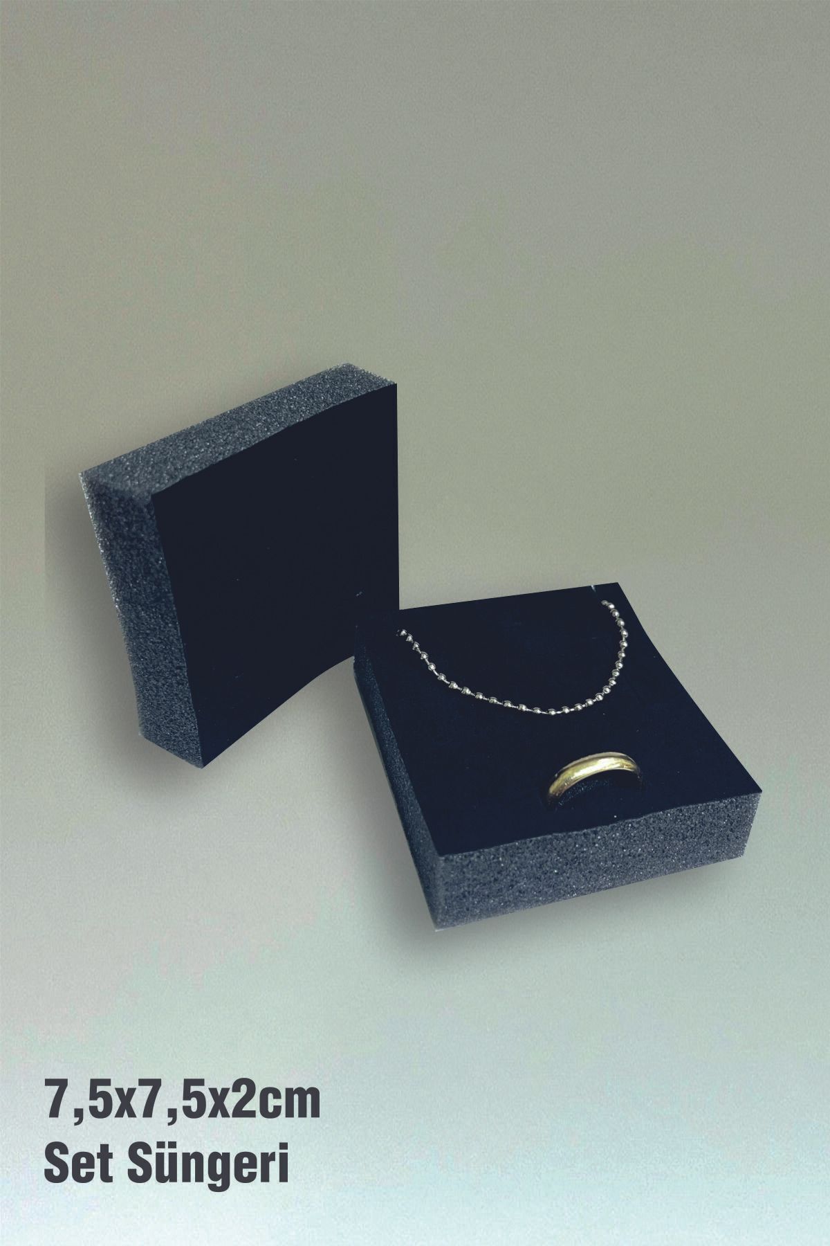 Örün Matbaa Sünger Takı Kutusu Süngeri 18 Adet 7,5x7,5x2cm Siyah Flok Kaplı