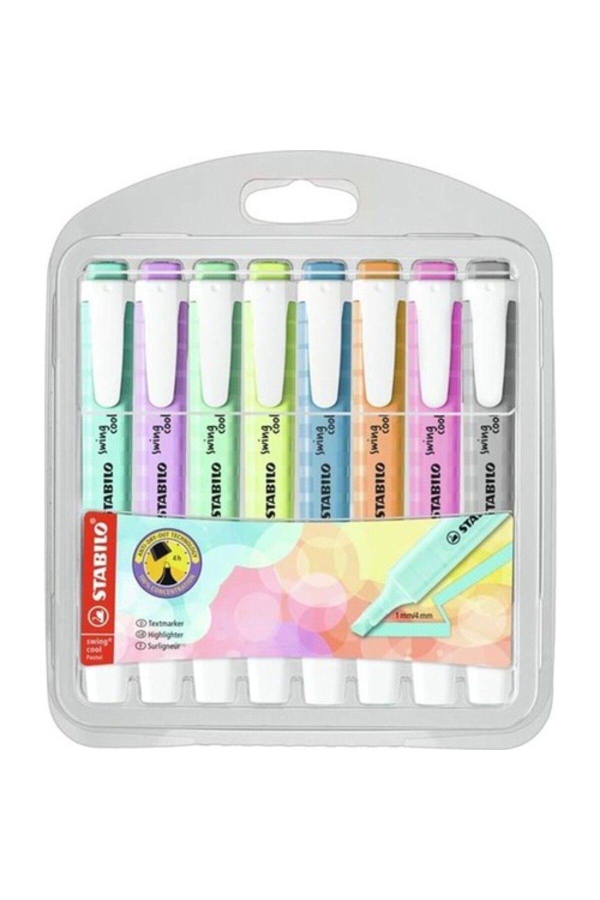 Swing Cool 8'Li Fosforlu Kalem Seti Pastel Renkler