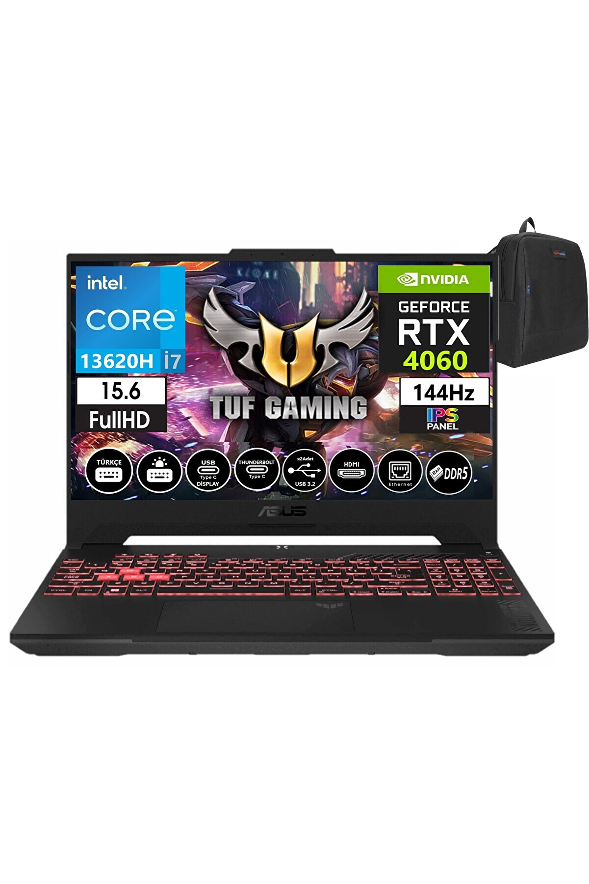 TufF15 I7-13620H 16GB DDR5 1TB SSD Freedos 15.6