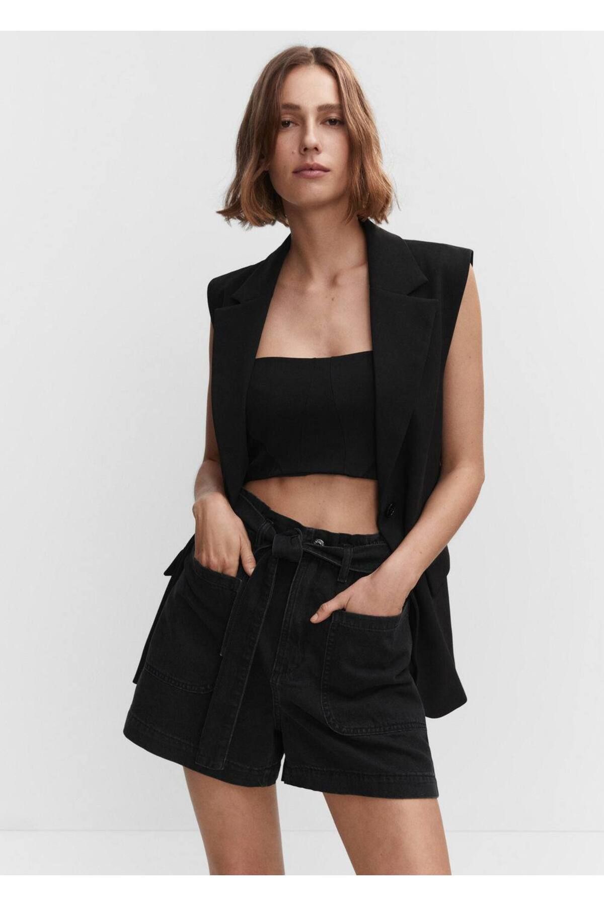MANGO Kemerli paperbag şort