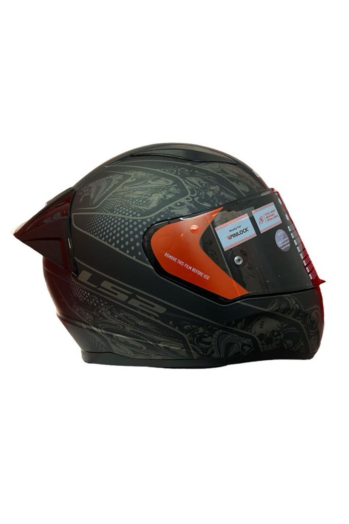 LS2 Rapıd 2 Race Crypt Mat Siyah Kask-düz Siyah Kask Camı-yarış Spoiler (RAPİD ŞEFFAF CAM HEDİYE)