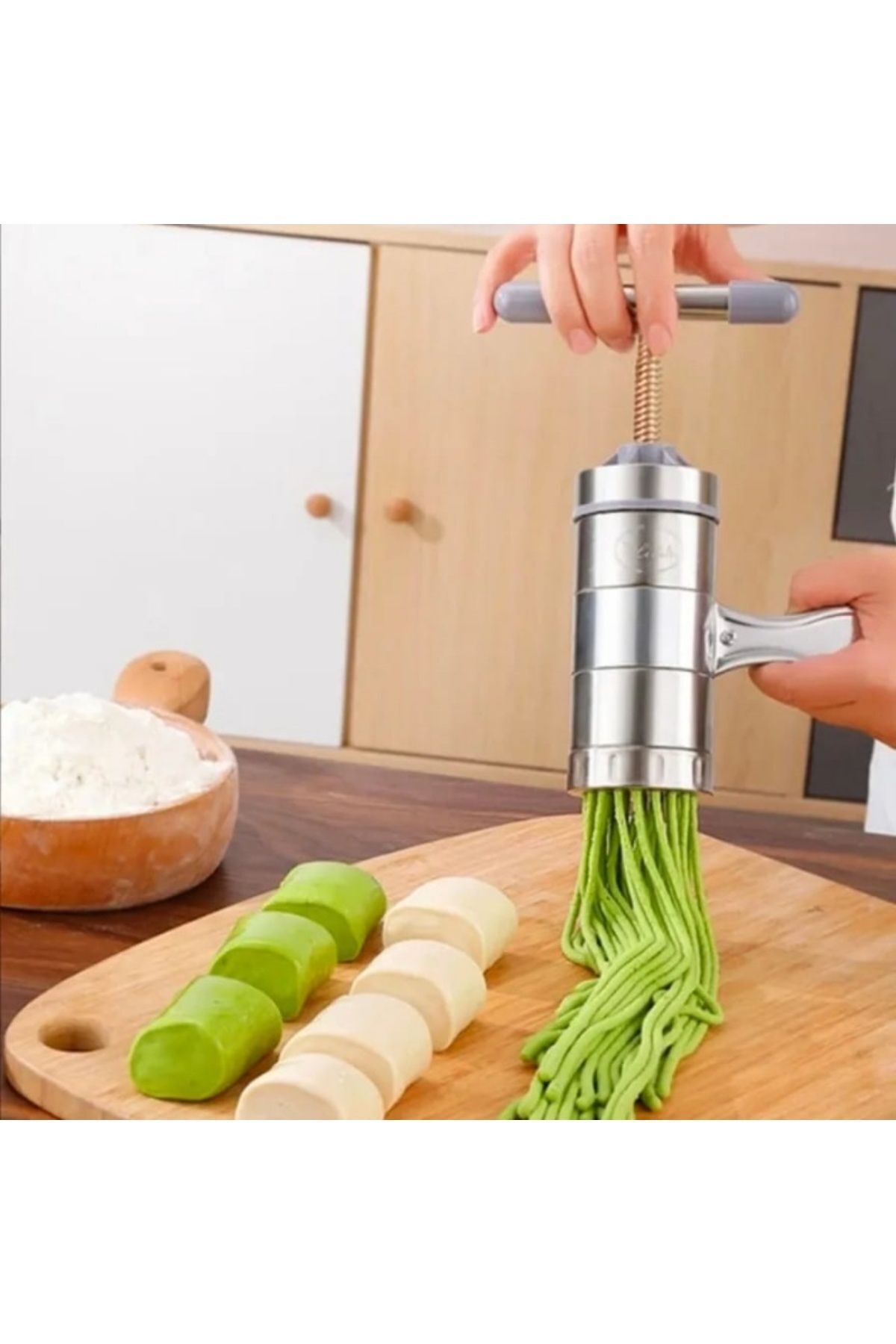 Genel Markalar Erişte Kesme Makinesi, Doğal Makarna, Noodle Yapma Makinesi Çelik Paslanmaz 3 Başlıklı